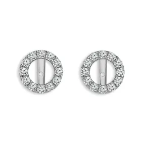 14K White Gold 1/2ctw Diamond Earring Jackets