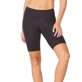 2XU Motion Mid-Rise Compression Shorts Womens | Black/dotted Black Logo