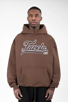 3D COLLEGE COFFEE BROWN SNAP BUTTON HOODIE