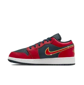 AIR JORDAN 1 LOW SE GS - ARMORY NAVY/SPORT RED-METALLIC GOLD