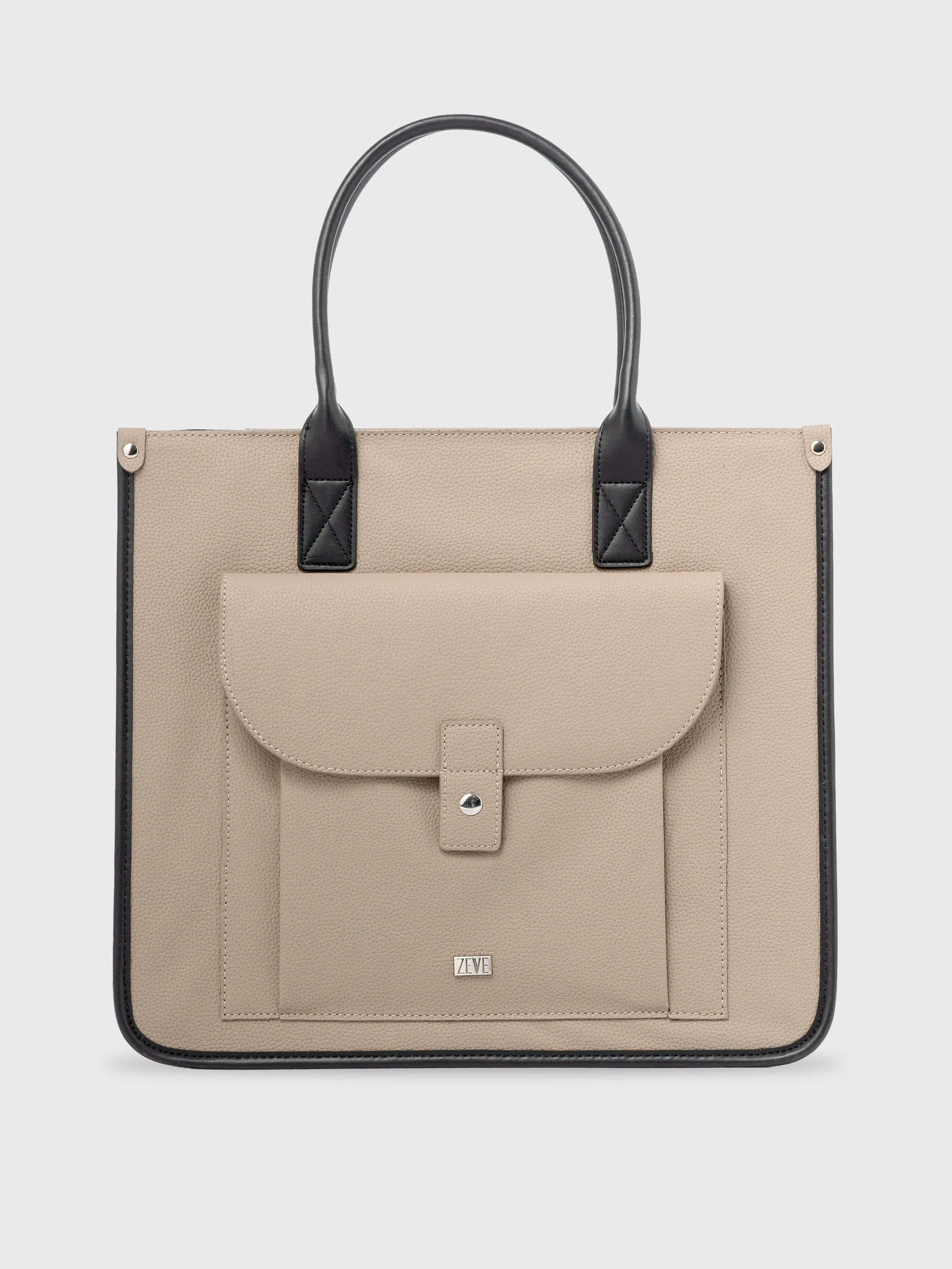 Ares Tote Bag With Zipper - Beige