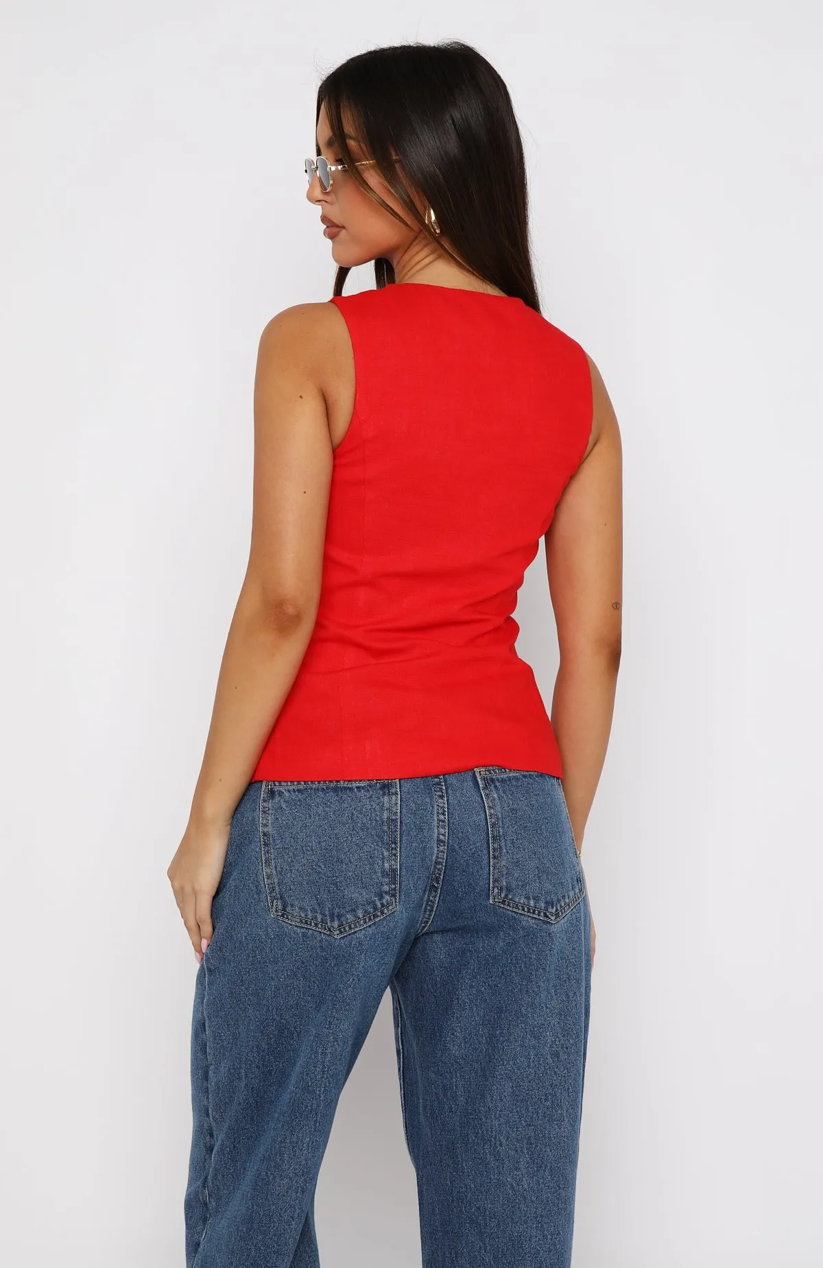 At The Races Vest Top Red