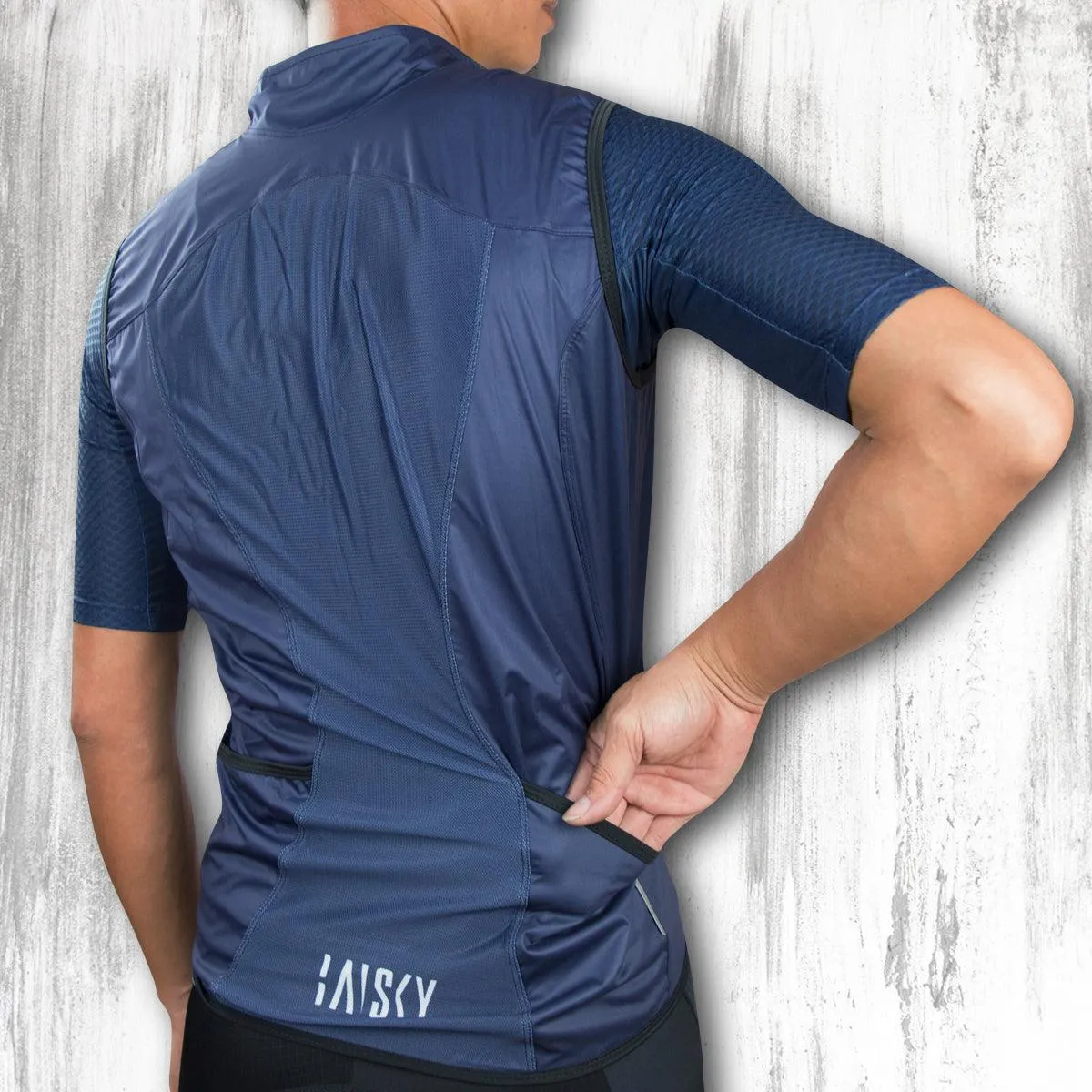 Baisky Double zipper Men Wind Vest (BK Blue)