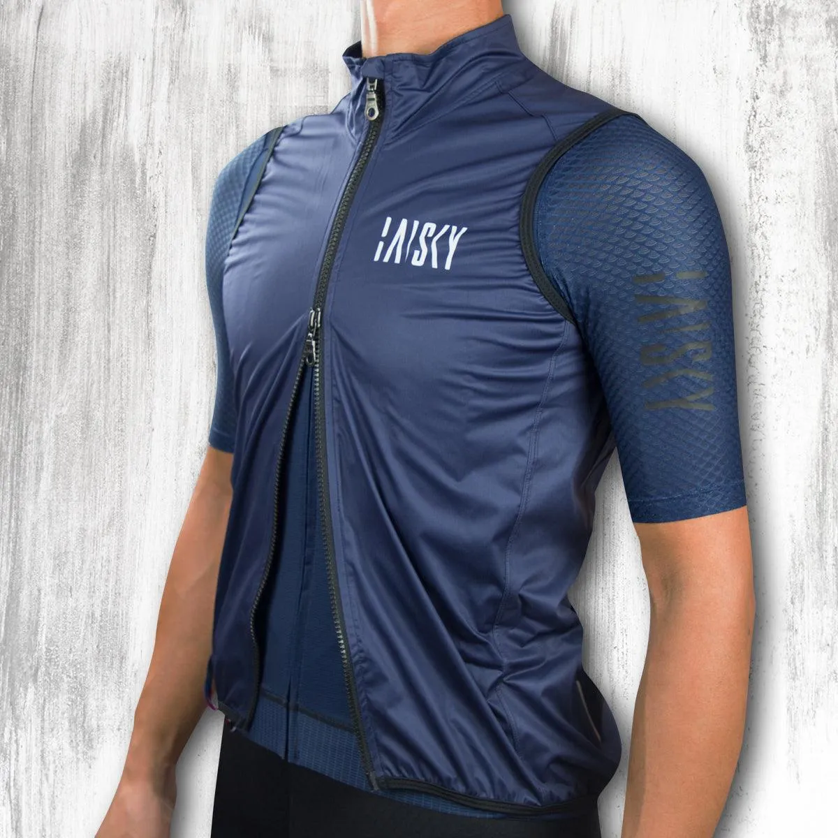 Baisky Double zipper Men Wind Vest (BK Blue)