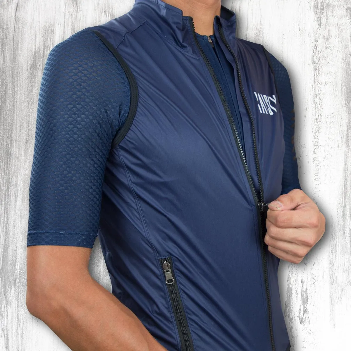 Baisky Double zipper Men Wind Vest (BK Blue)