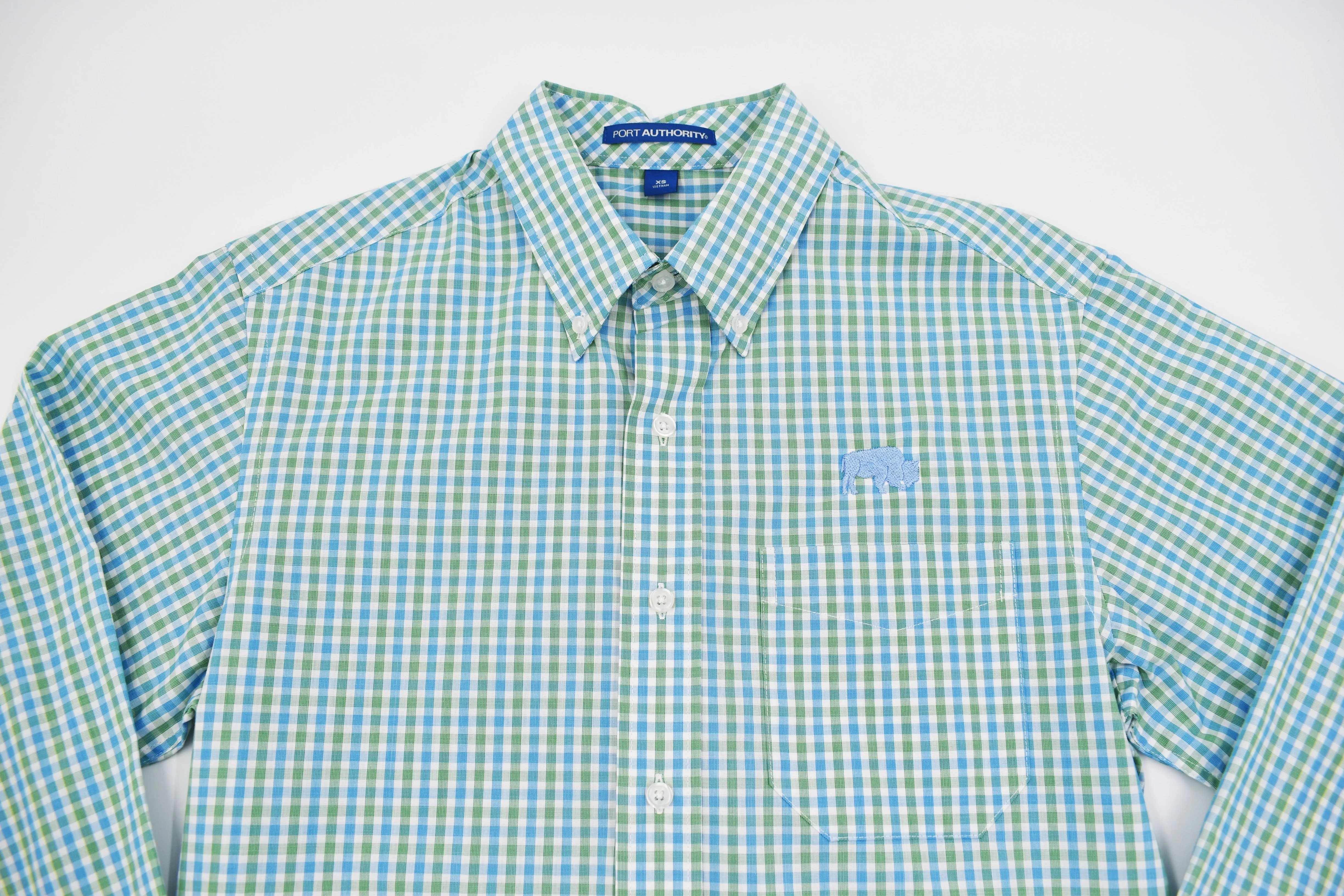 BFLO Blue and Green Button Down Dress Shirt