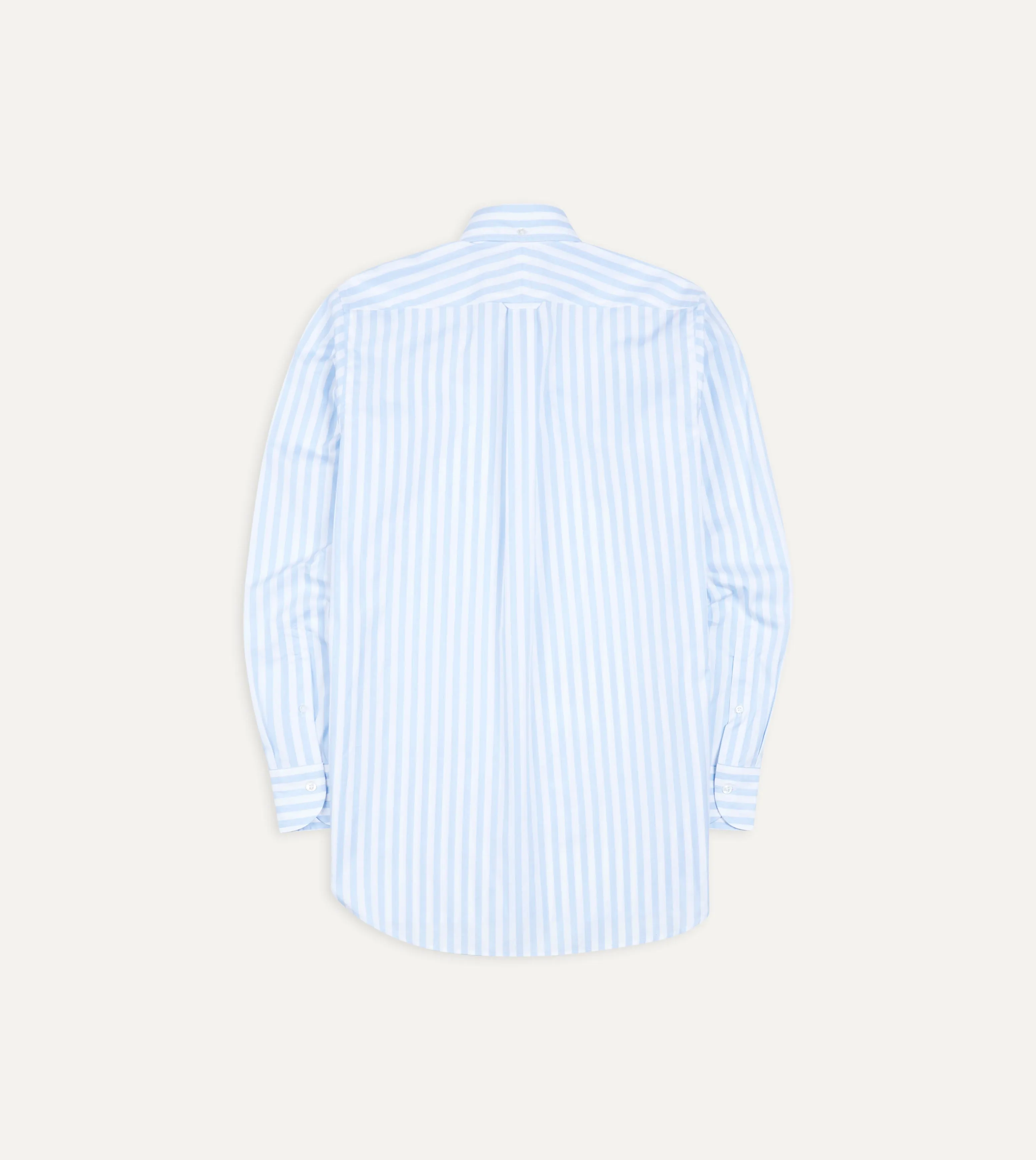 Blue Broad Stripe Cotton Poplin Button-Down Shirt