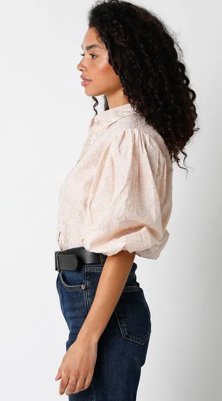 Blush Button Down Top