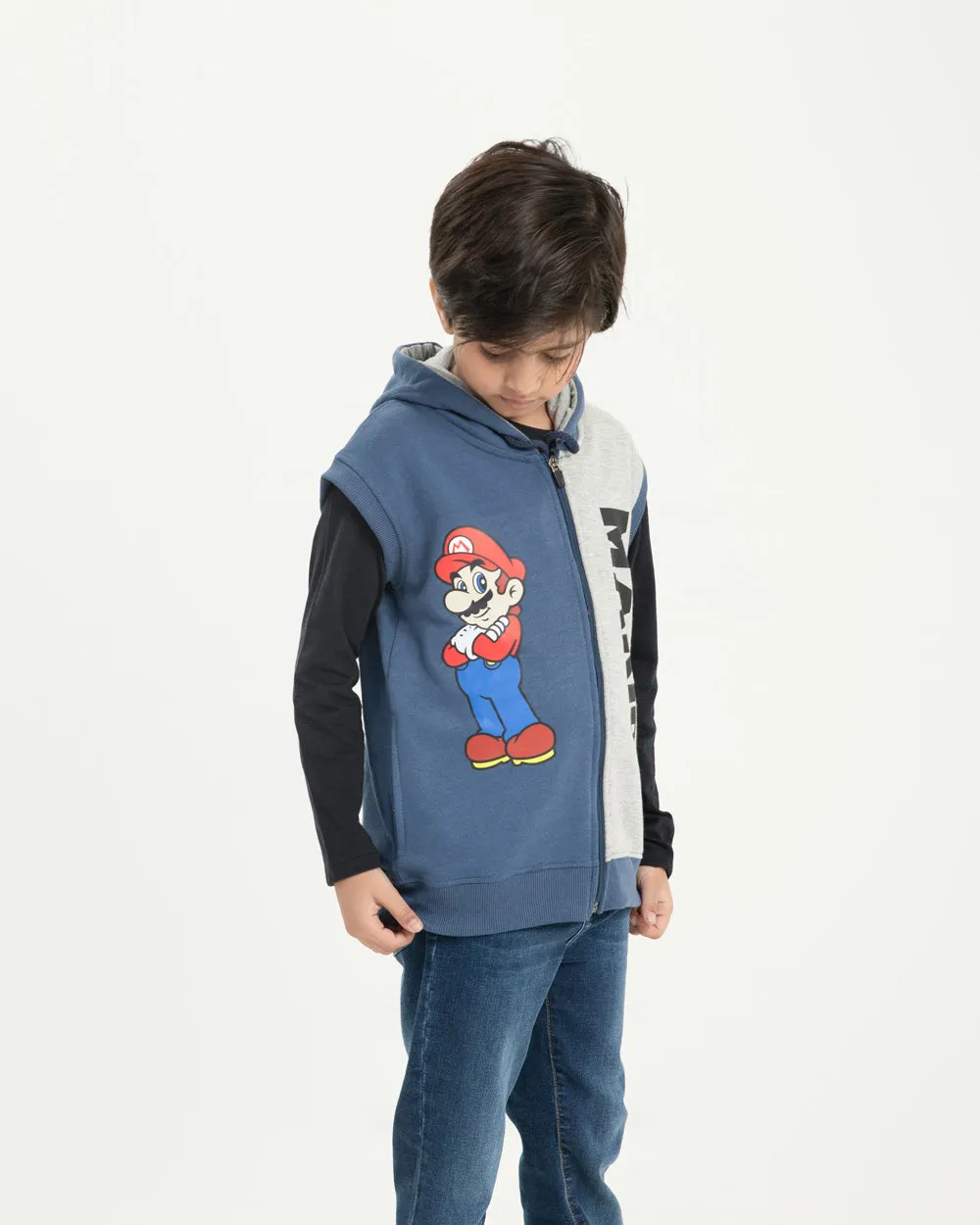 Boy's Graphic S/L Zipper Hood