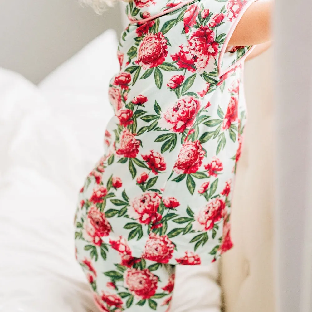 Button Down Pajamas - Peonies