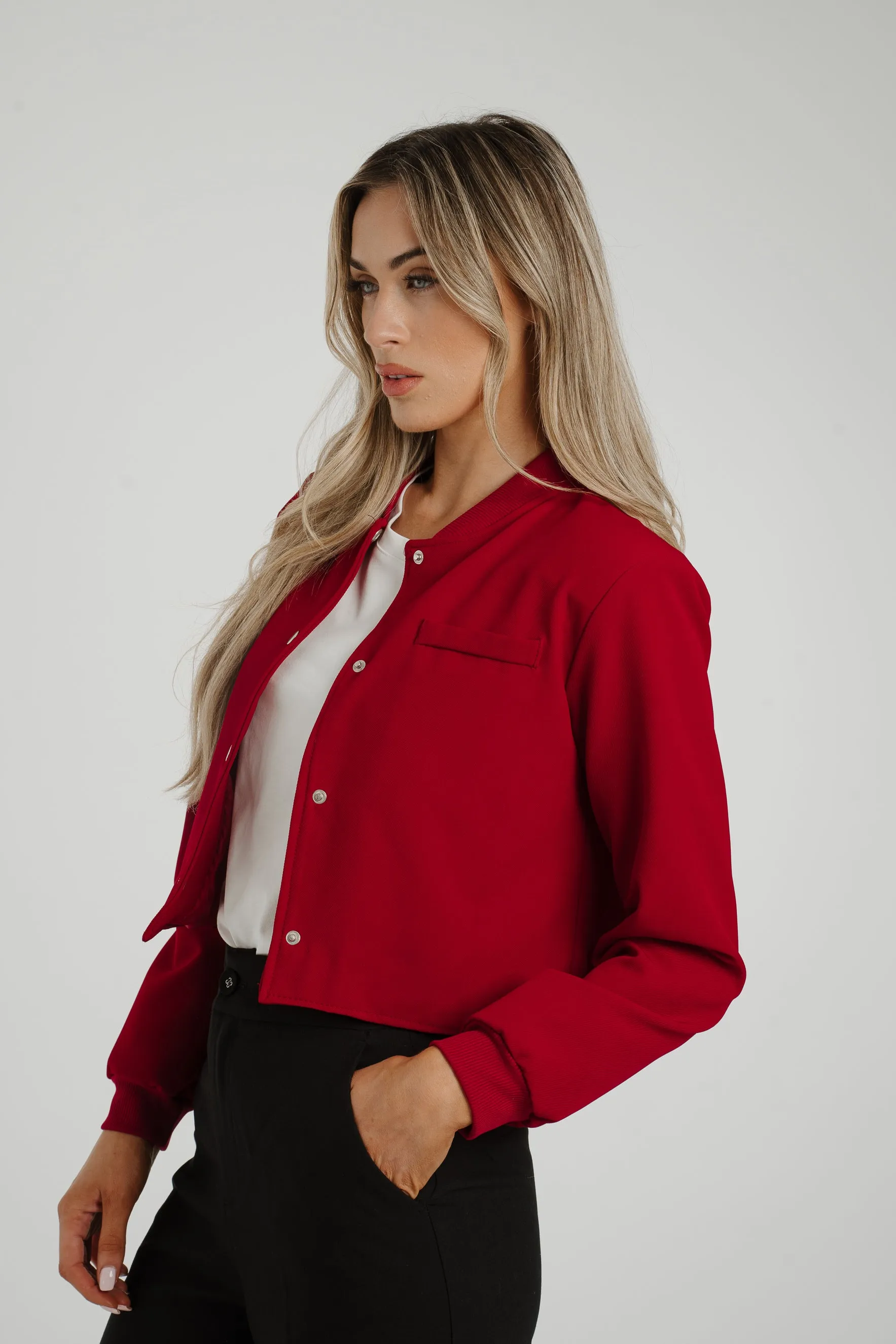 Caitlyn Bomber Jacket In Red