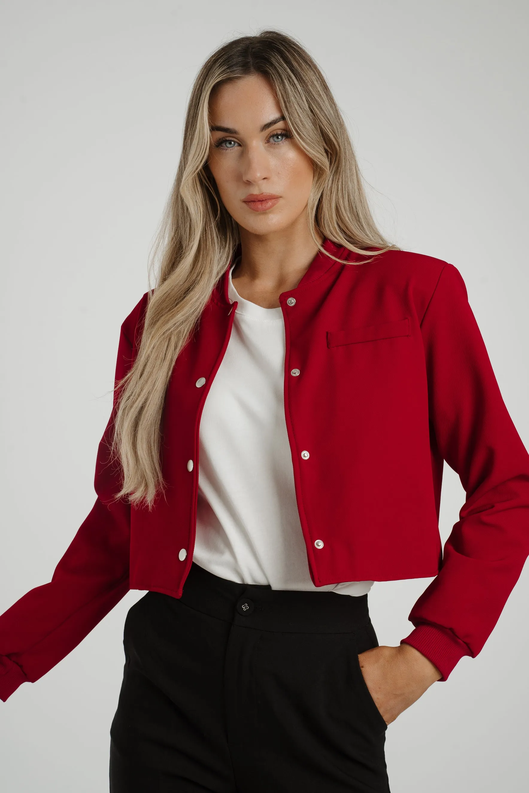 Caitlyn Bomber Jacket In Red