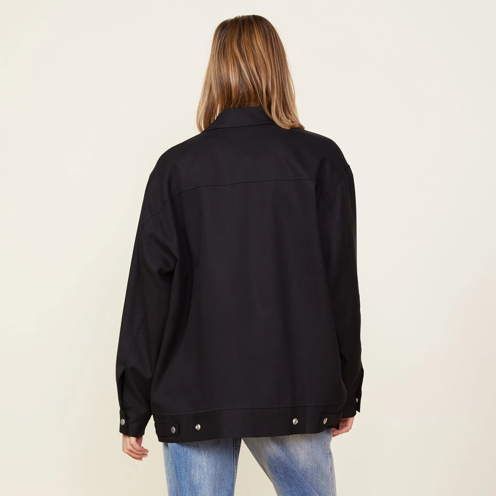 Canvas Oversized Moto Jacket