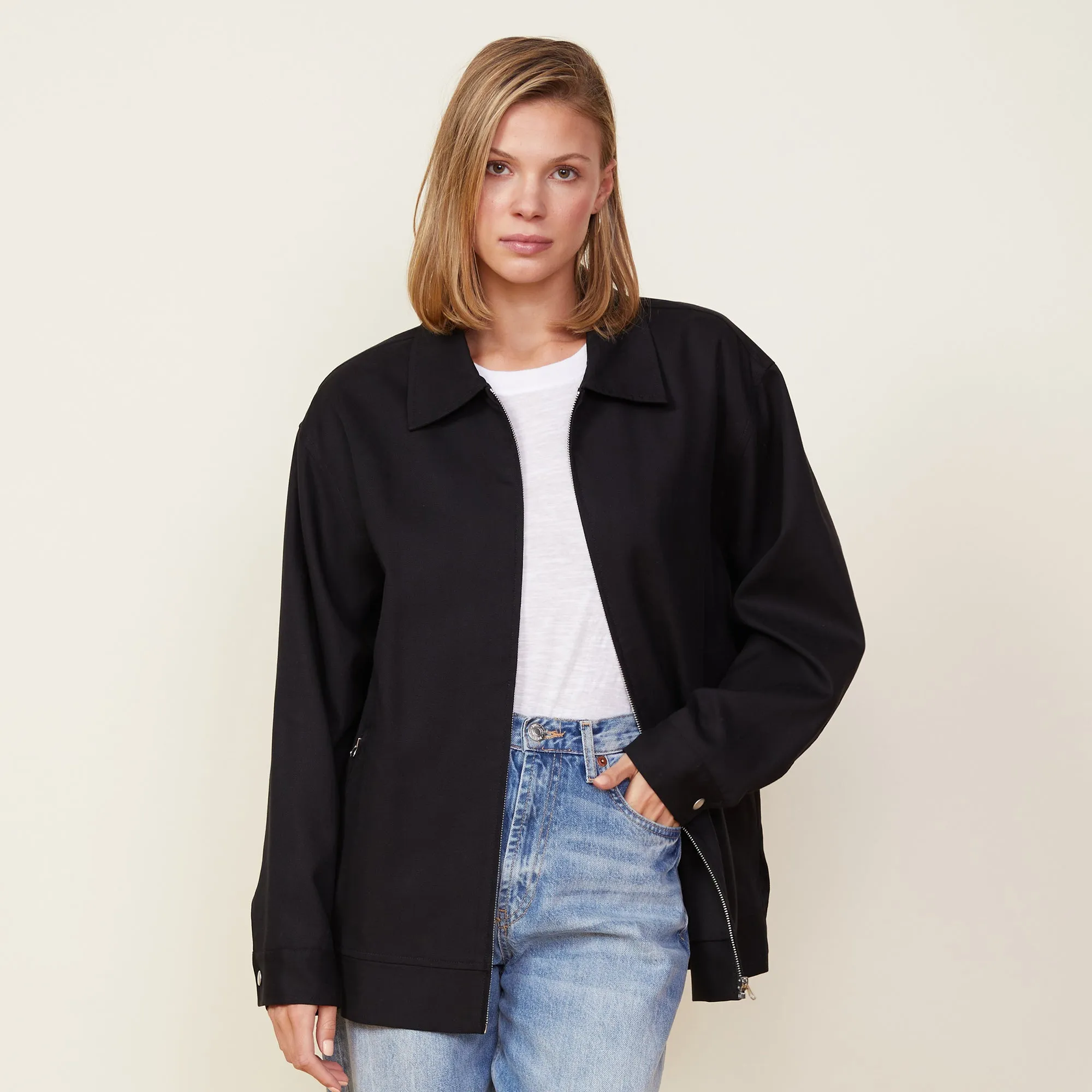 Canvas Oversized Moto Jacket