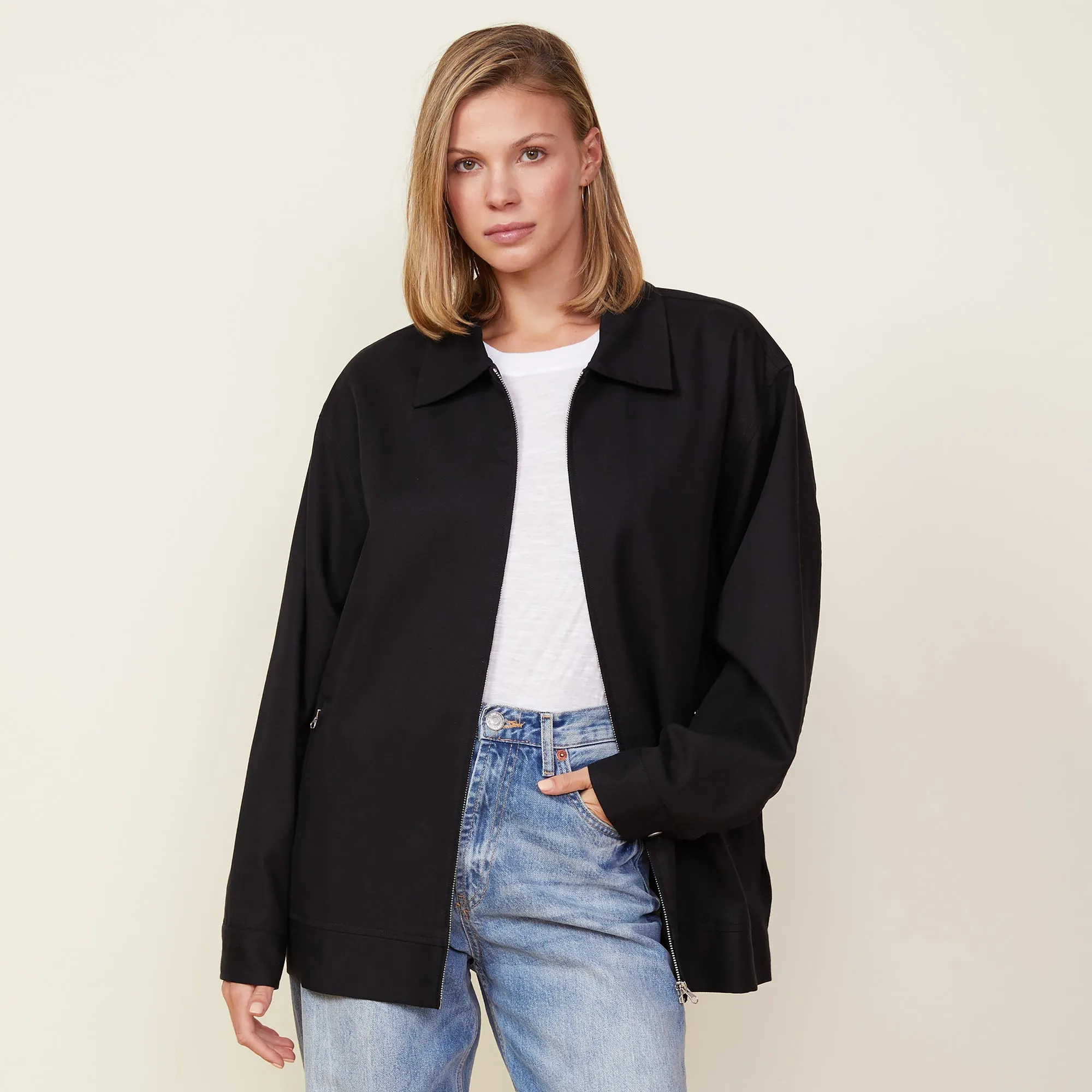 Canvas Oversized Moto Jacket