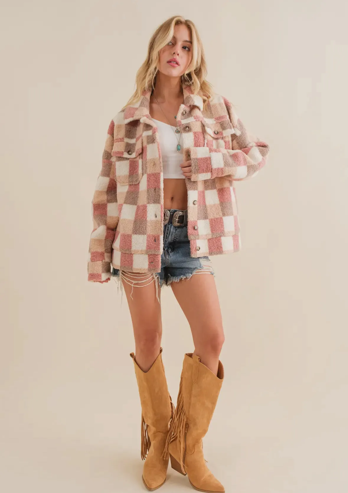 Checkered Teddy Jacket