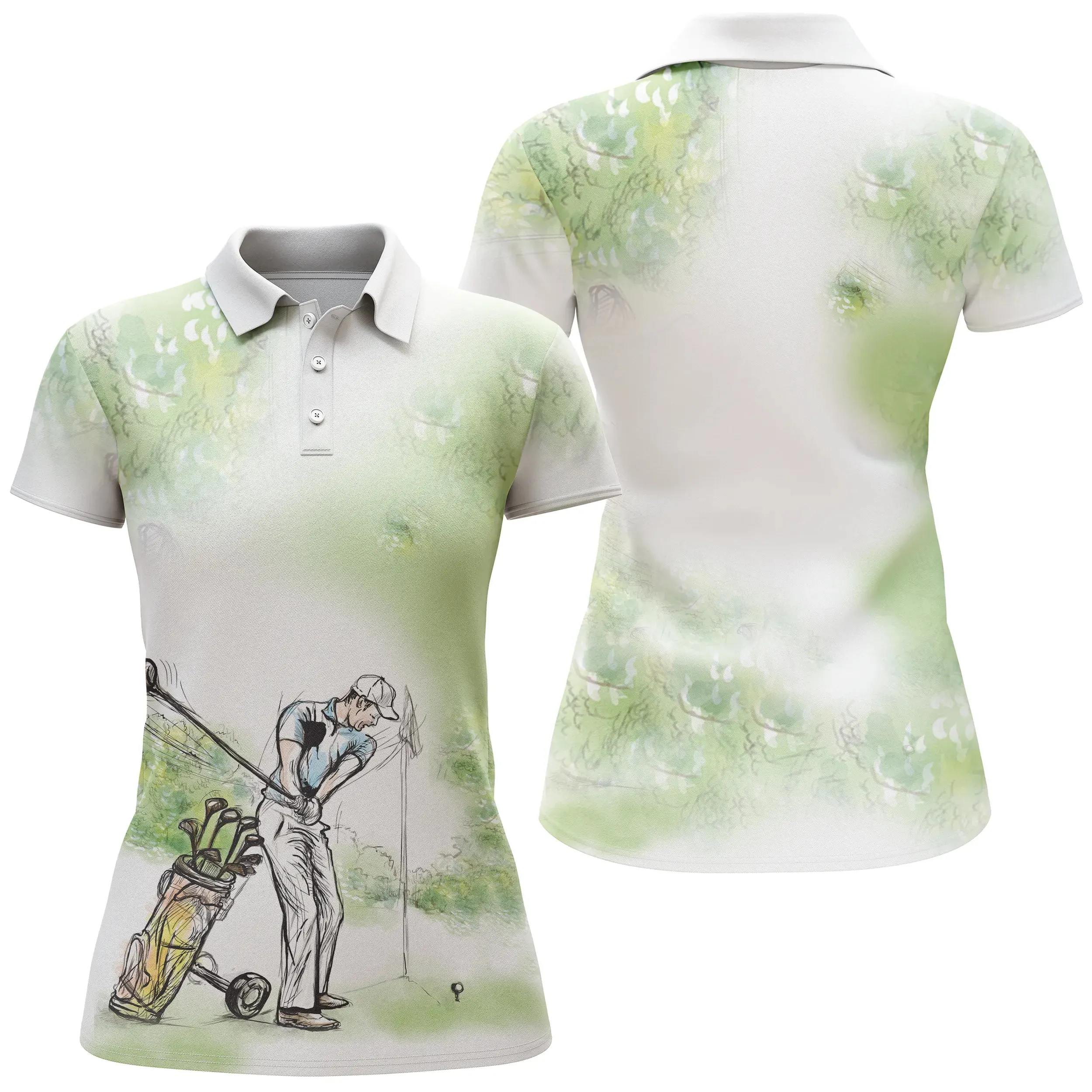 Chiptshirts - Polo De Golf, Cadeau Original Pour Fans De Golf, Polo de Sport Homme et Femme, Parcours de Golf, Vert Nature - CTS26052230