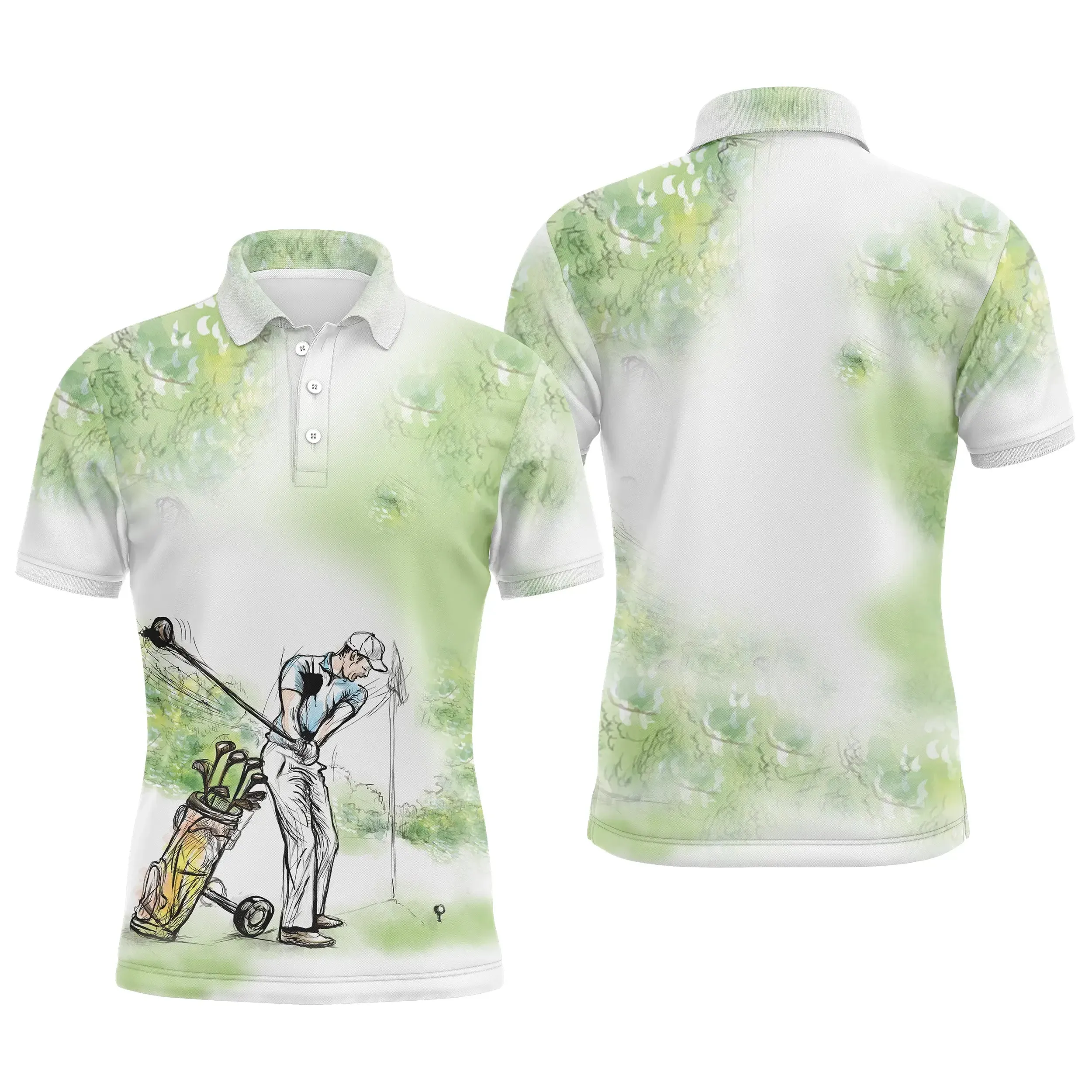 Chiptshirts - Polo De Golf, Cadeau Original Pour Fans De Golf, Polo de Sport Homme et Femme, Parcours de Golf, Vert Nature - CTS26052230