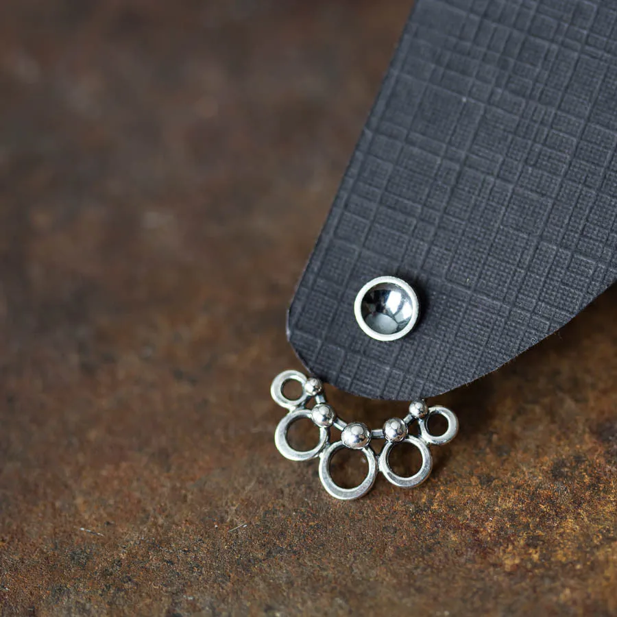 Circles and Dots, Handmade Silver Ear Jackets