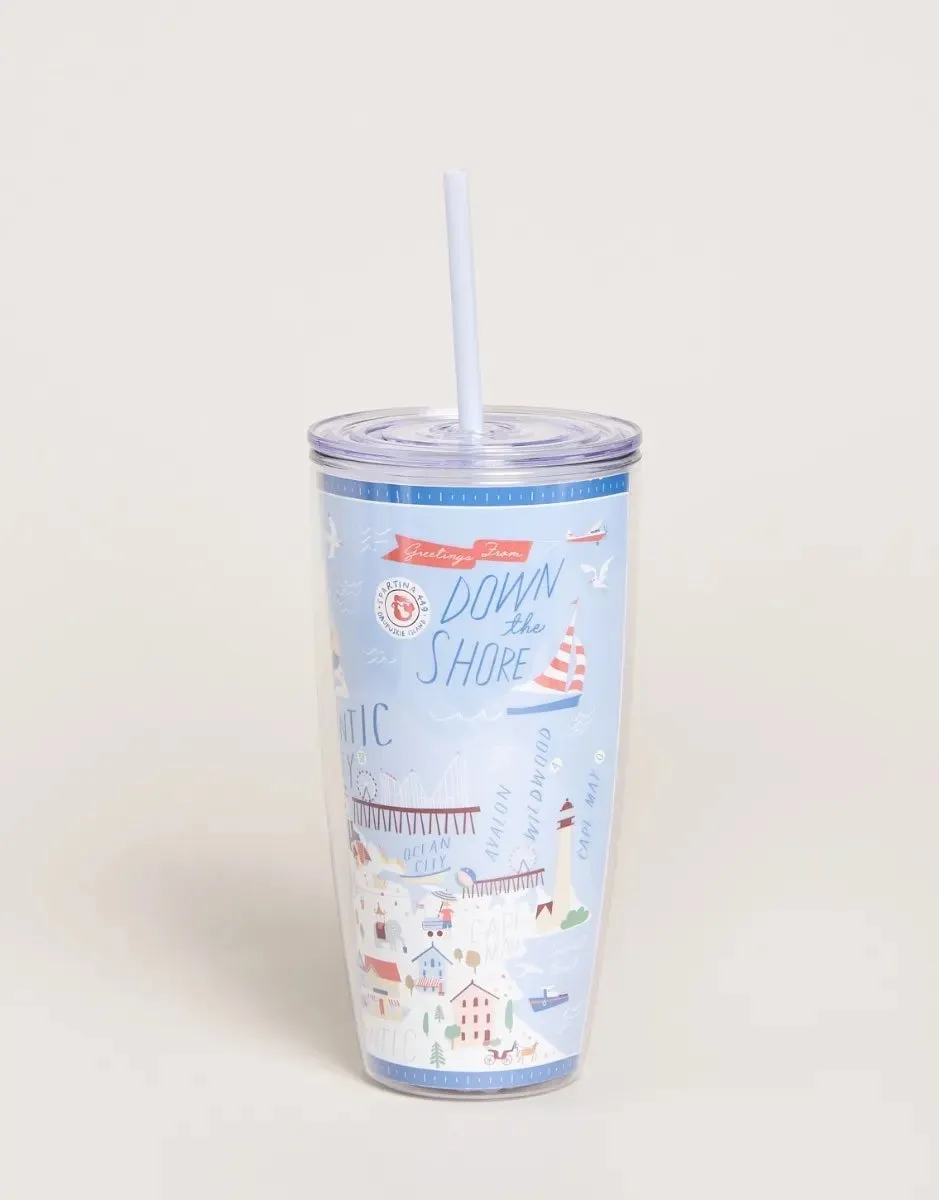 Down the Shore Clear Drink Tumbler