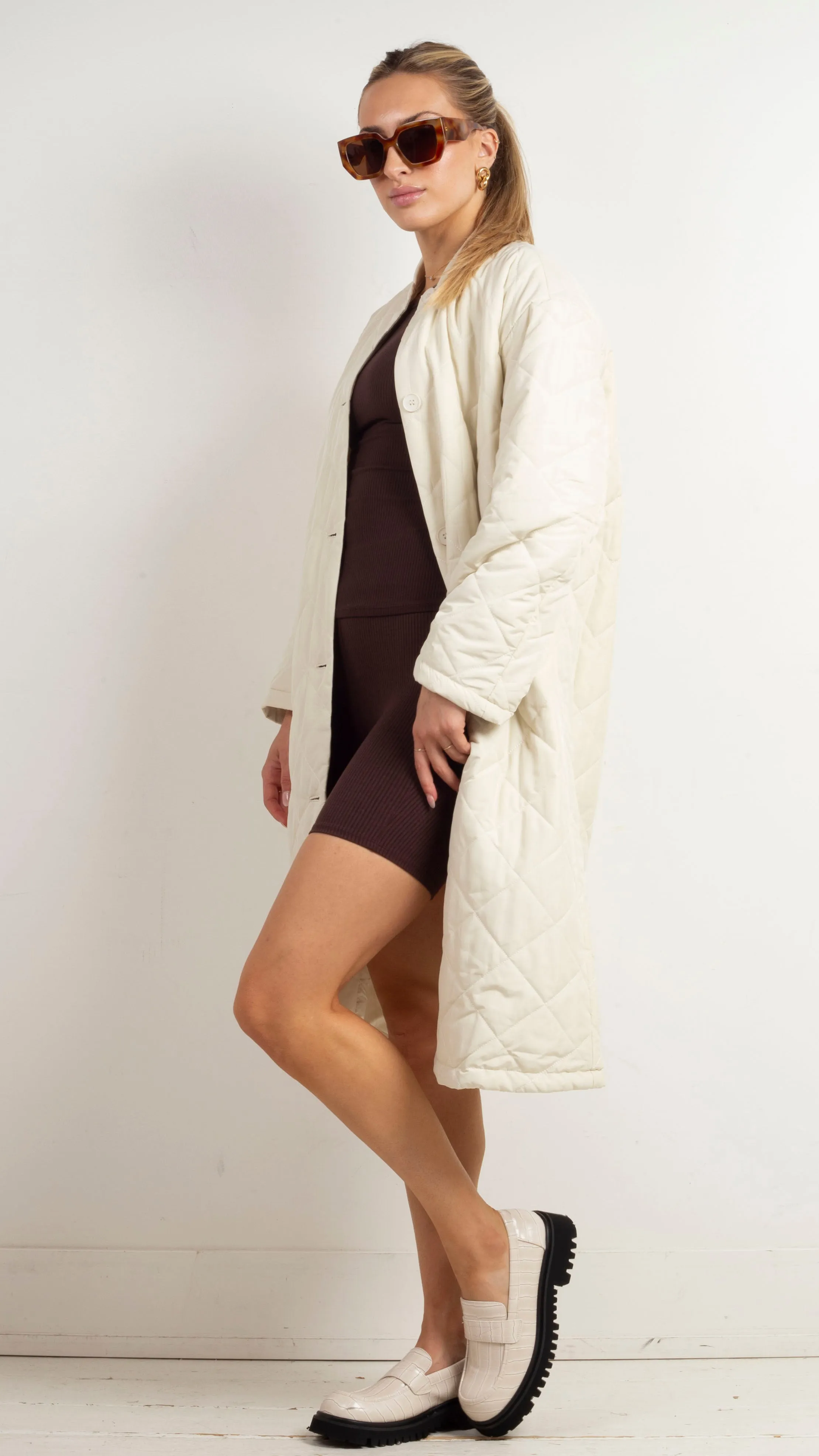 Emmerson Quilted Coat - Bone