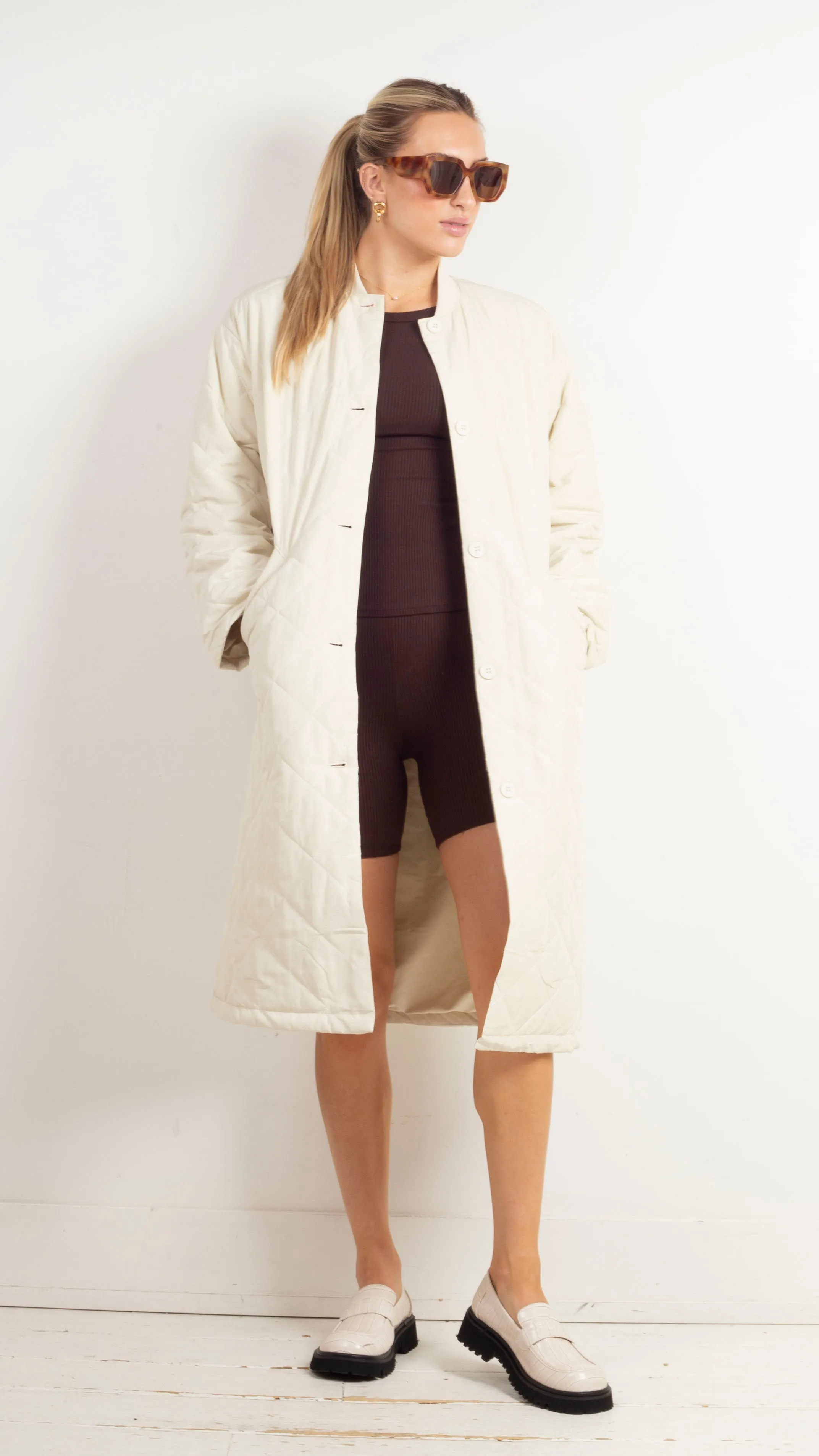 Emmerson Quilted Coat - Bone