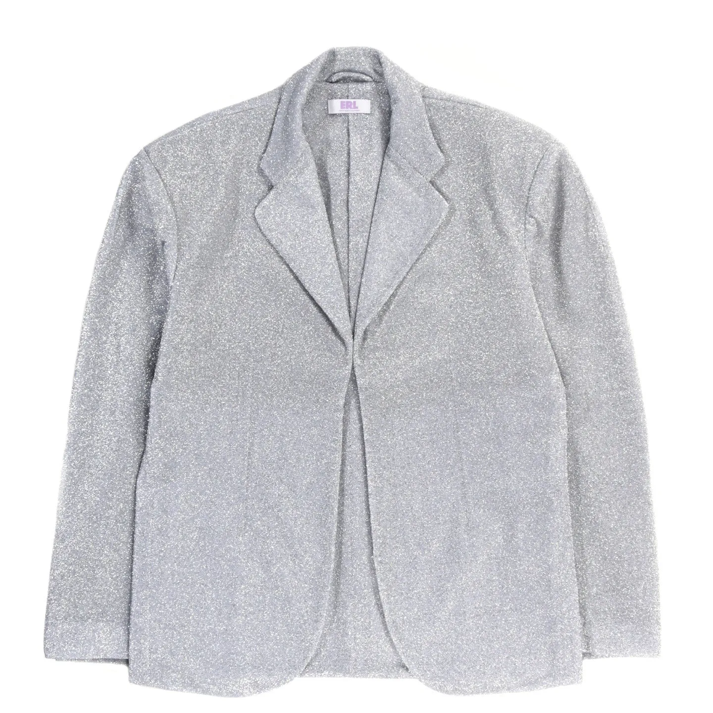 ERL LIGHT METALLIC TWEED SHELL SPORTCOAT SILVER