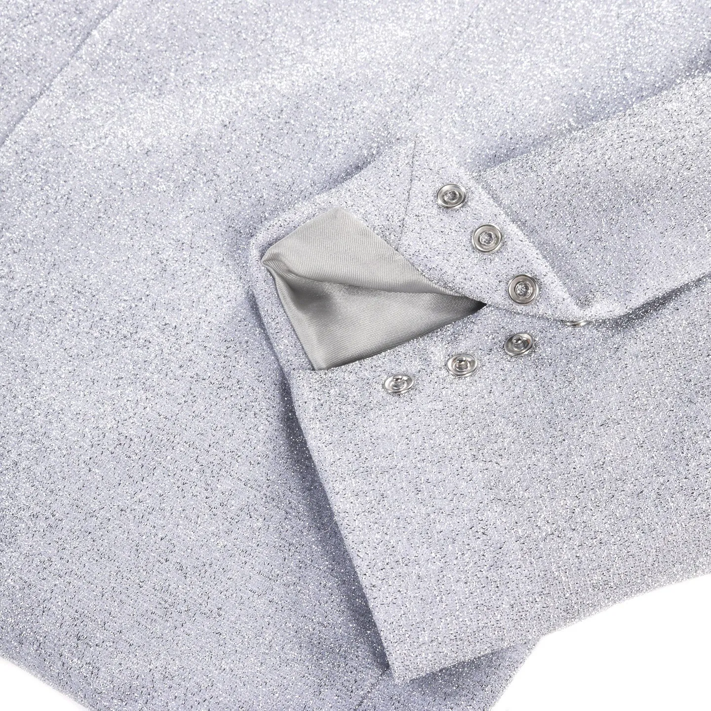 ERL LIGHT METALLIC TWEED SHELL SPORTCOAT SILVER