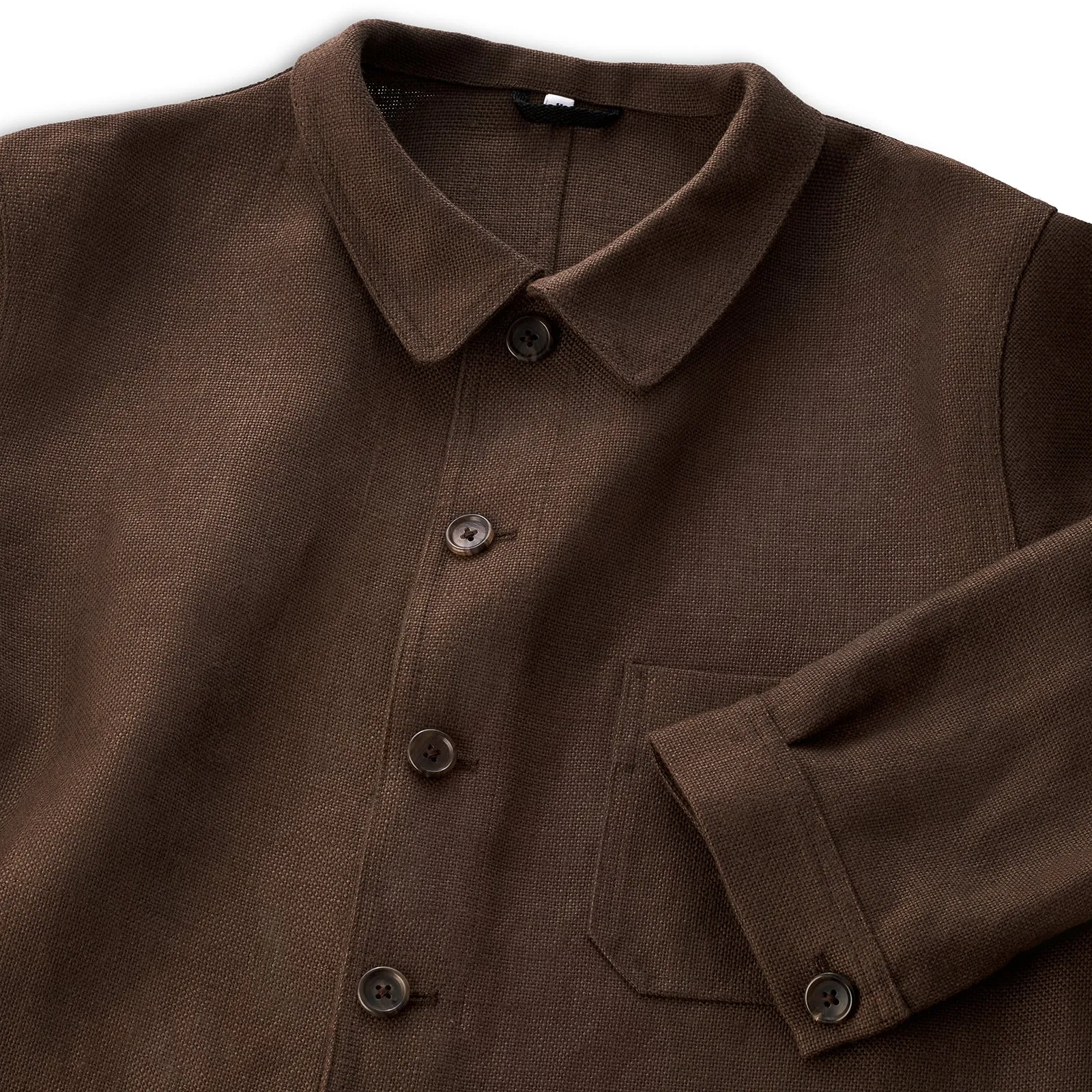 Espresso Brown Heavy Linen Utility Jacket