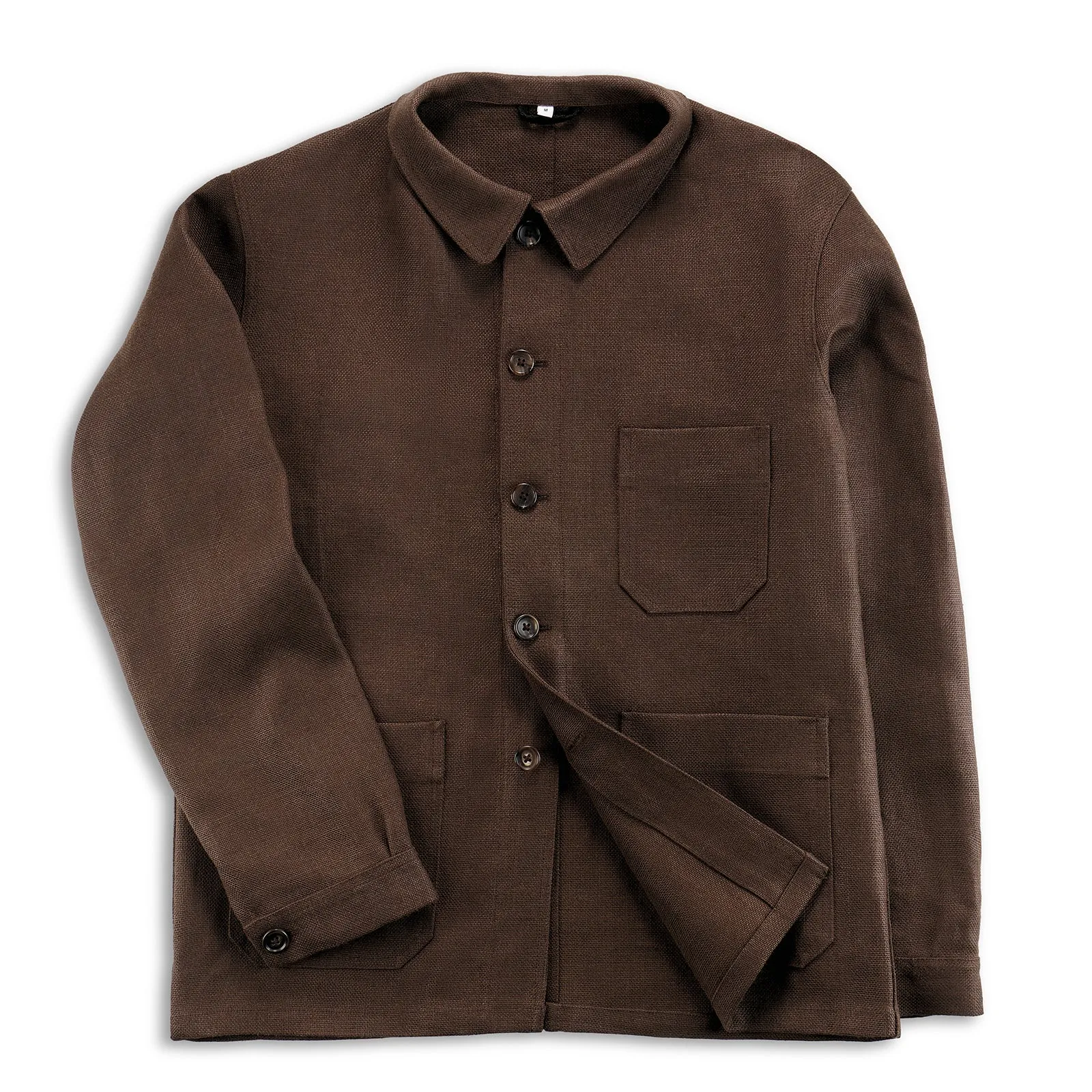 Espresso Brown Heavy Linen Utility Jacket