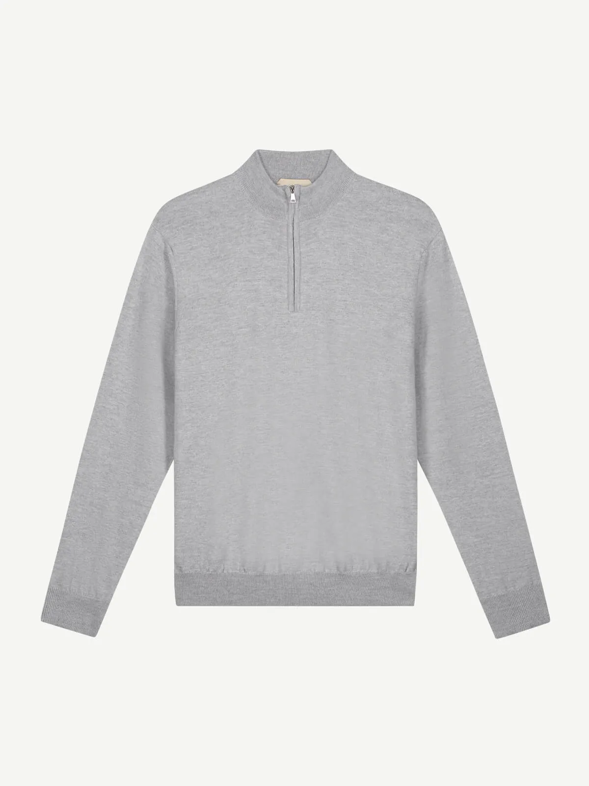 Extrafine Merino Zipper Sweater Light Grey