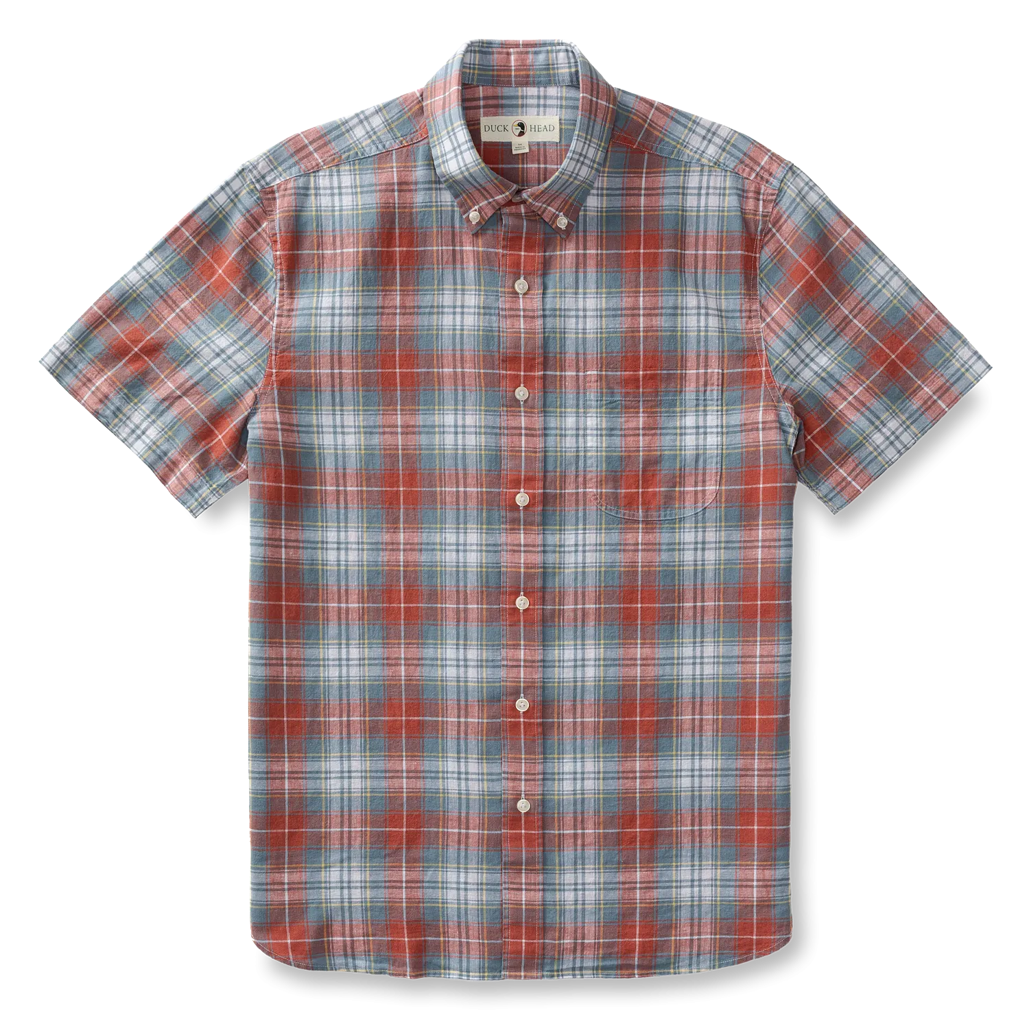 Gibbs Plaid Linen Cotton Oxford Sport Shirt