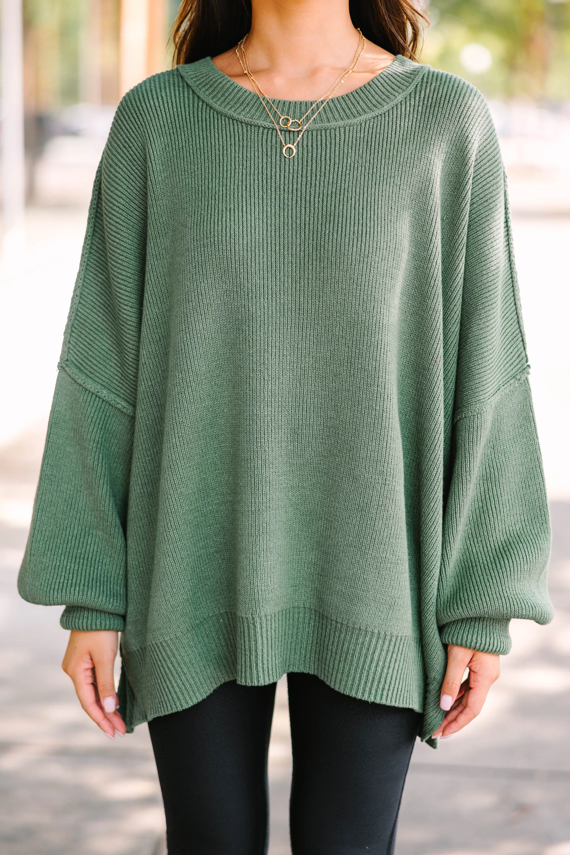 Give You Joy Light Olive Green Dolman Sweater