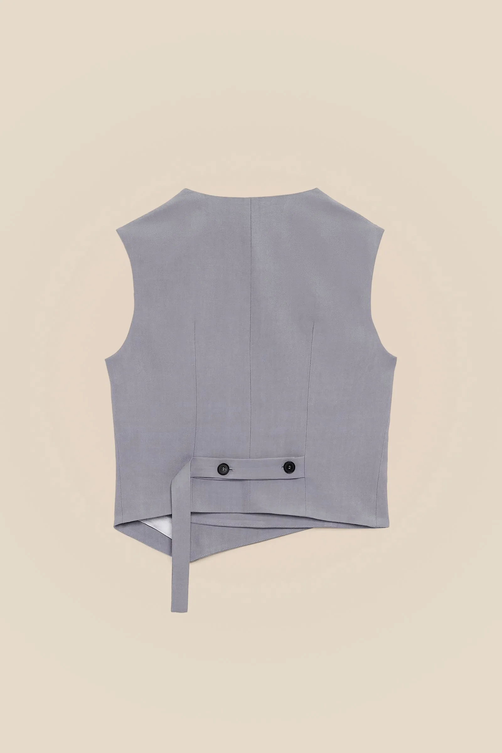 Grey Asymmetric Waistcoat