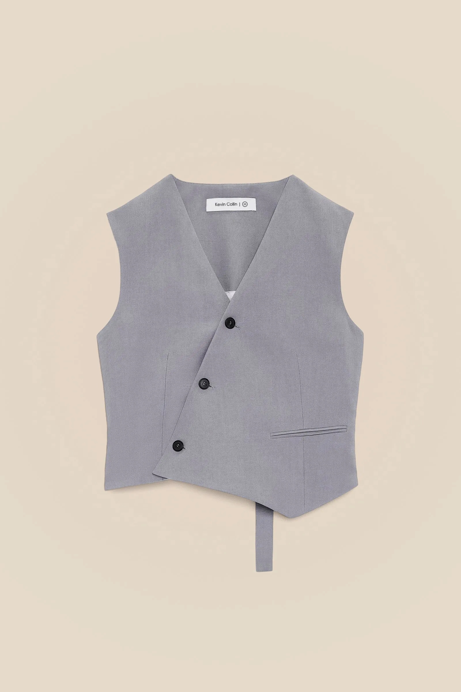 Grey Asymmetric Waistcoat