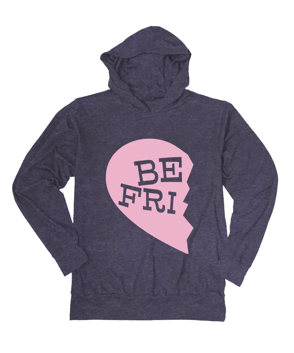 Heather Navy Best Friends Heart 1 Hoodie