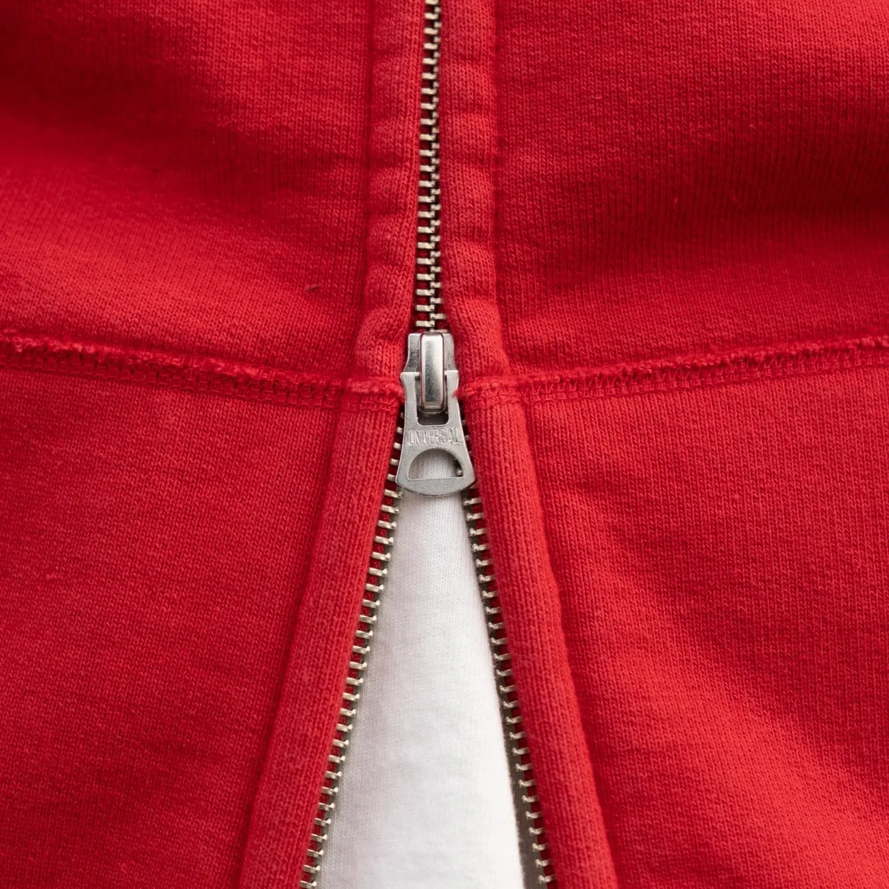 Iron Heart IHSW-65-RED 14oz Ultra Heavyweight Loopwheel Cotton Zippered Hoodie Red FINAL SALE