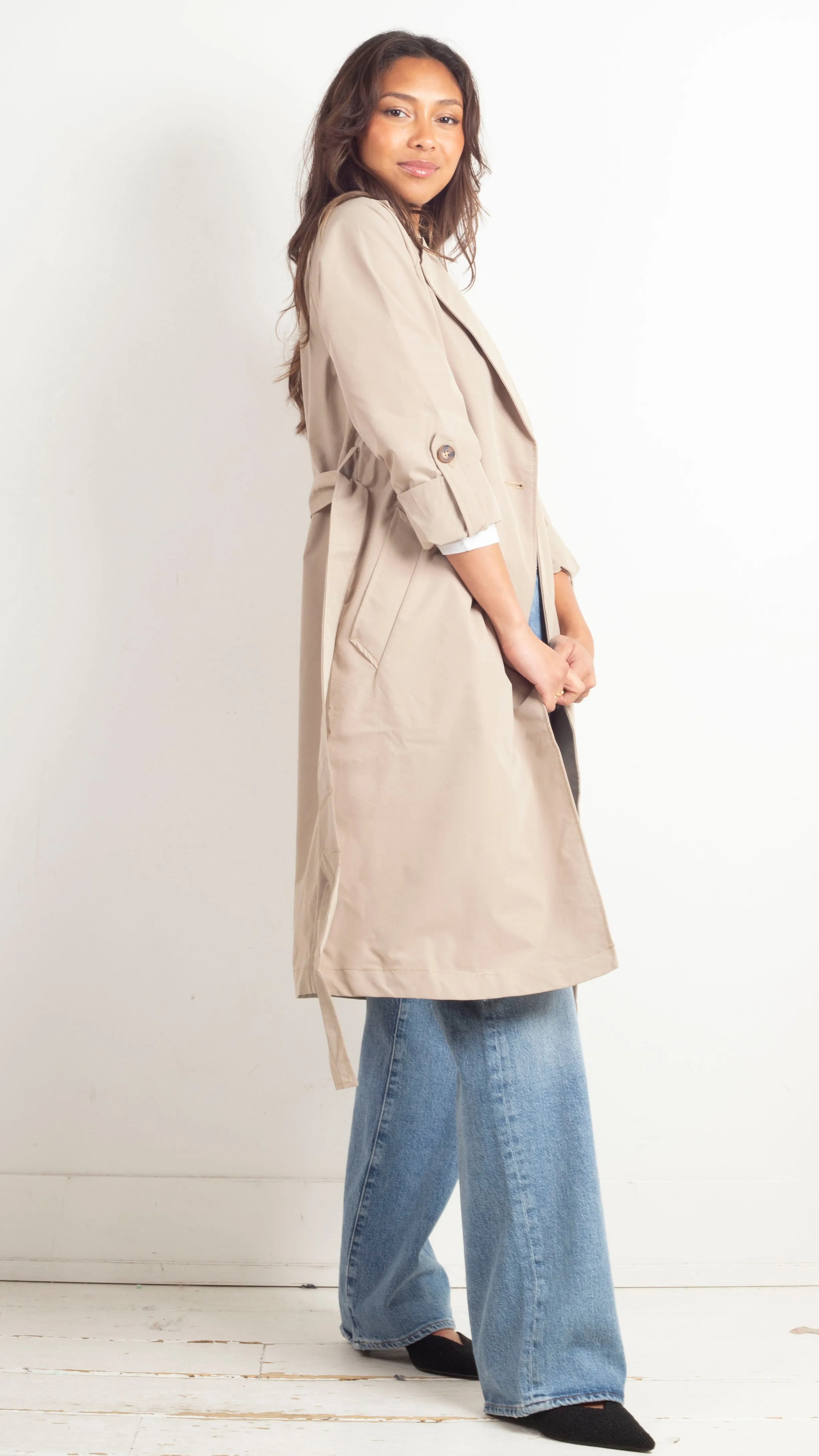 Jackie Classic Trench Coat - Khaki