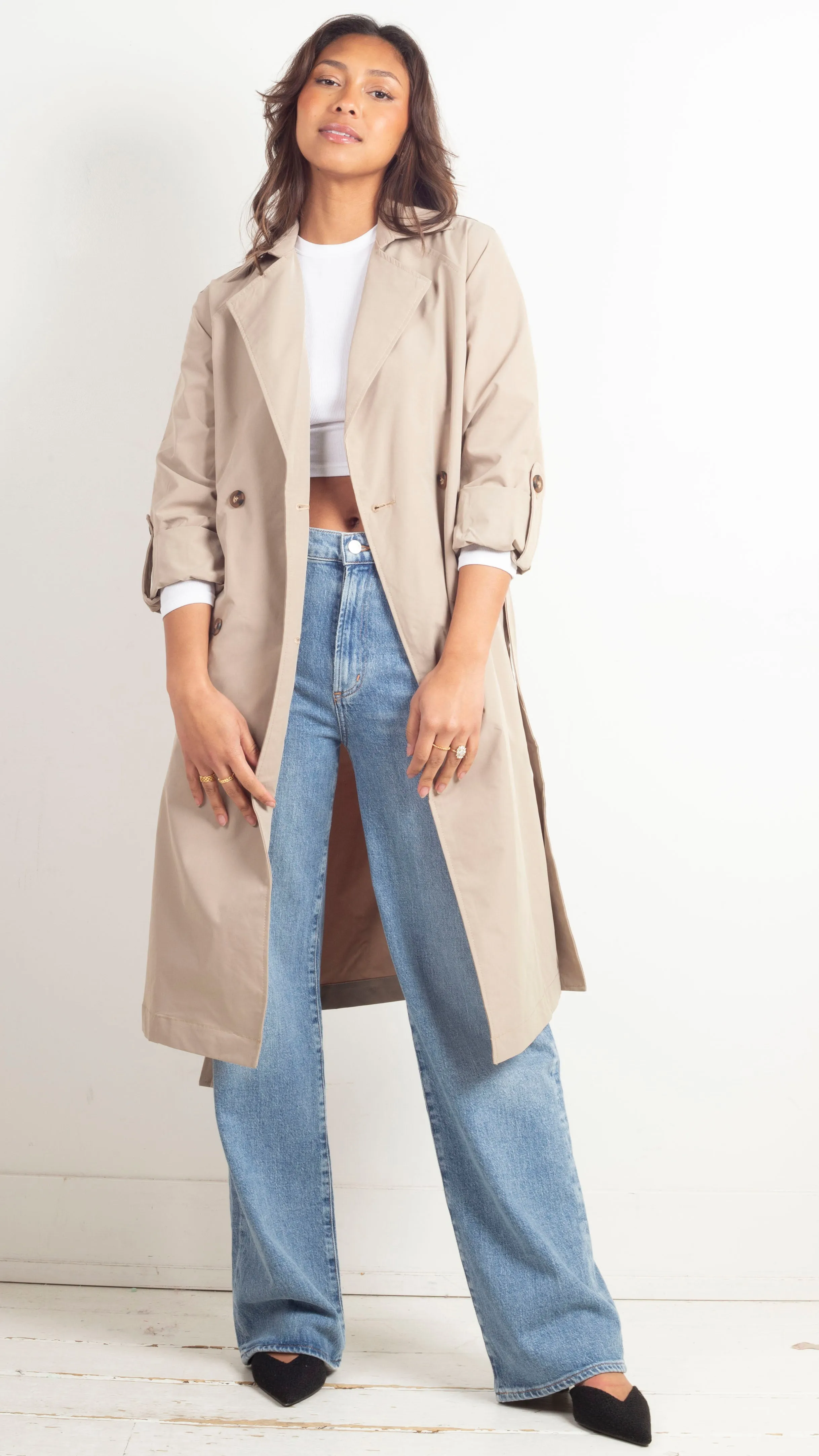 Jackie Classic Trench Coat - Khaki