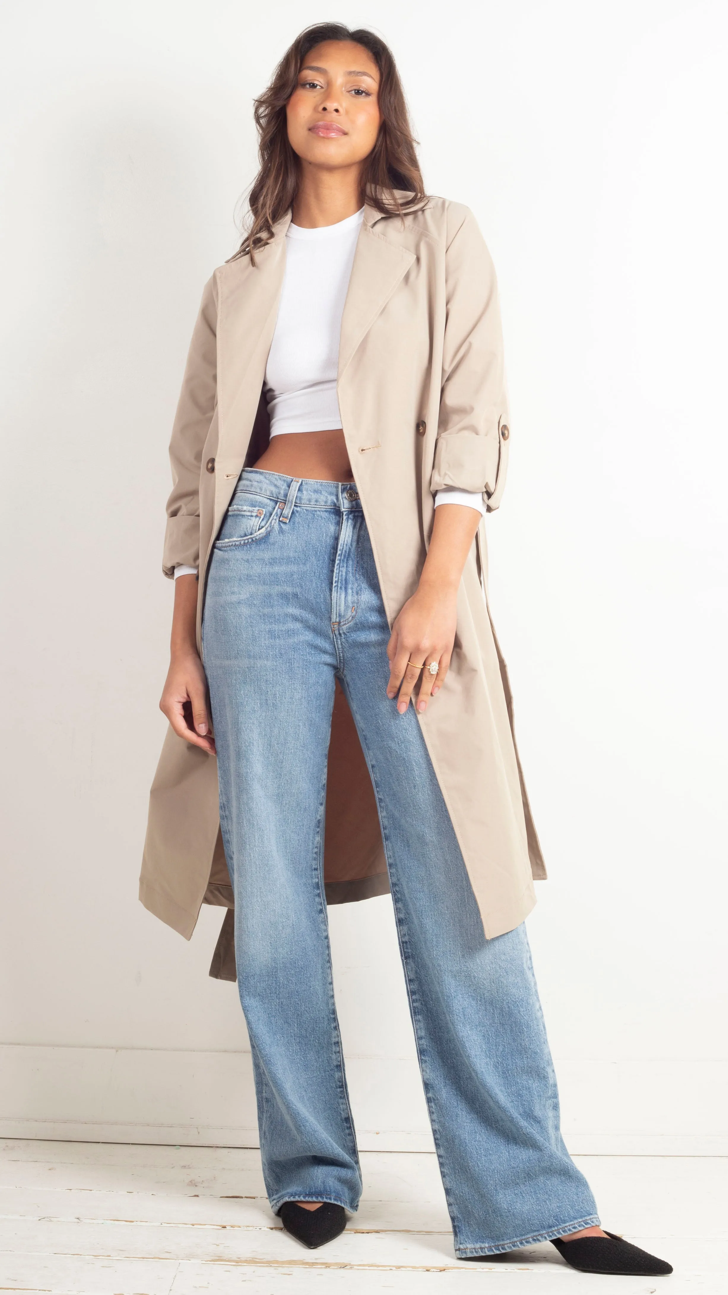 Jackie Classic Trench Coat - Khaki