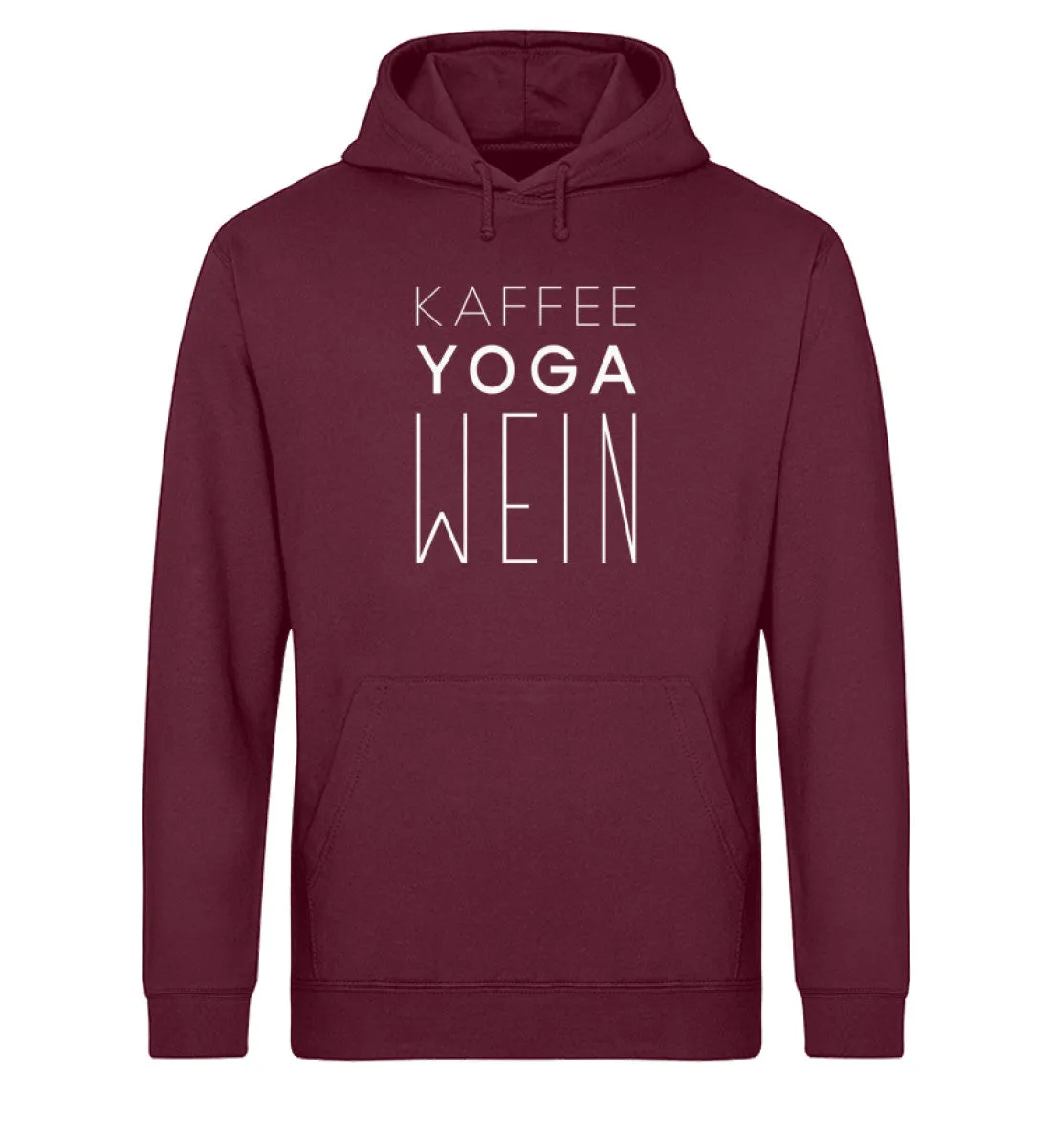 Kaffee Yoga Wein Bio Hoodie Unisex