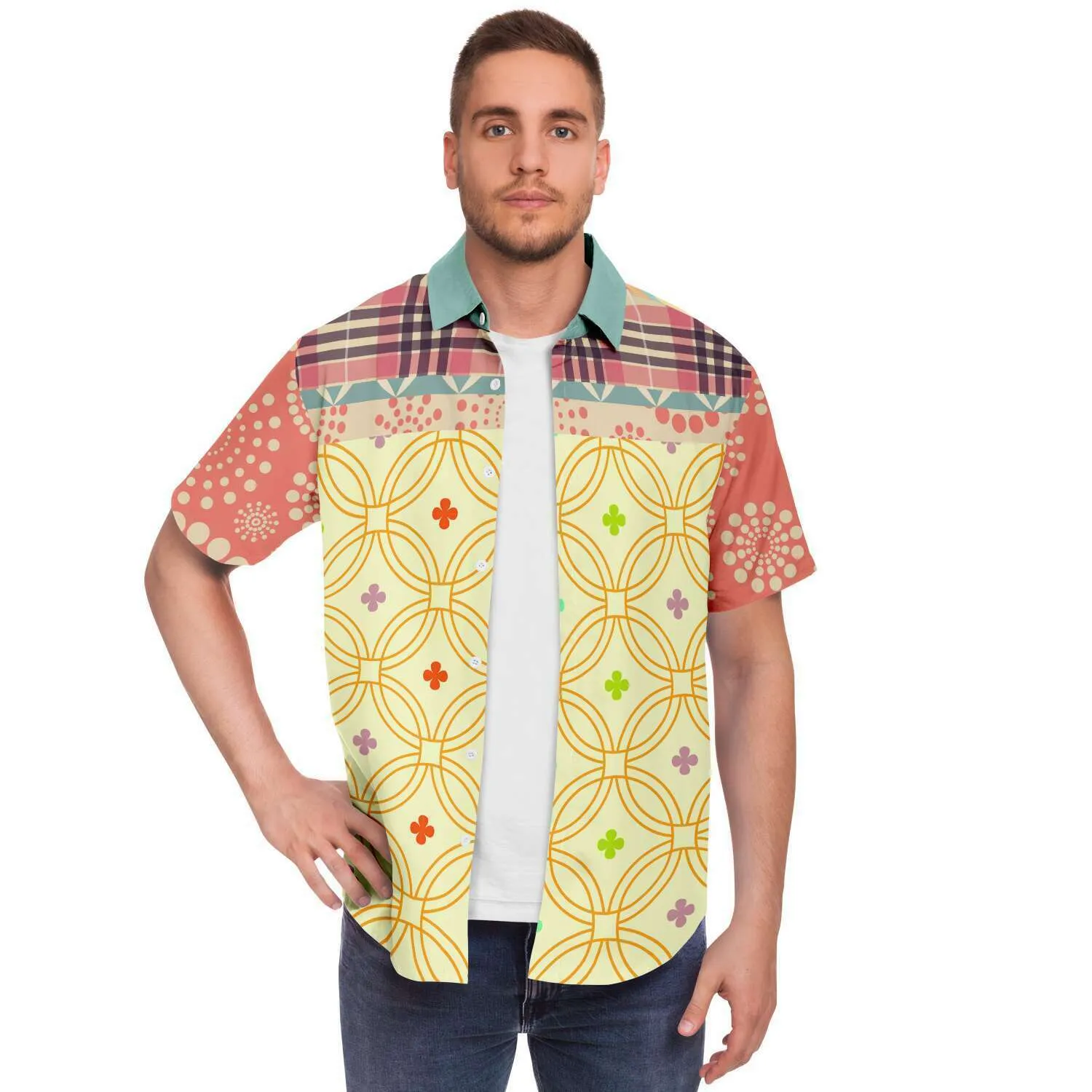 Kaleidoscope Short Sleeve Button Down Shirt