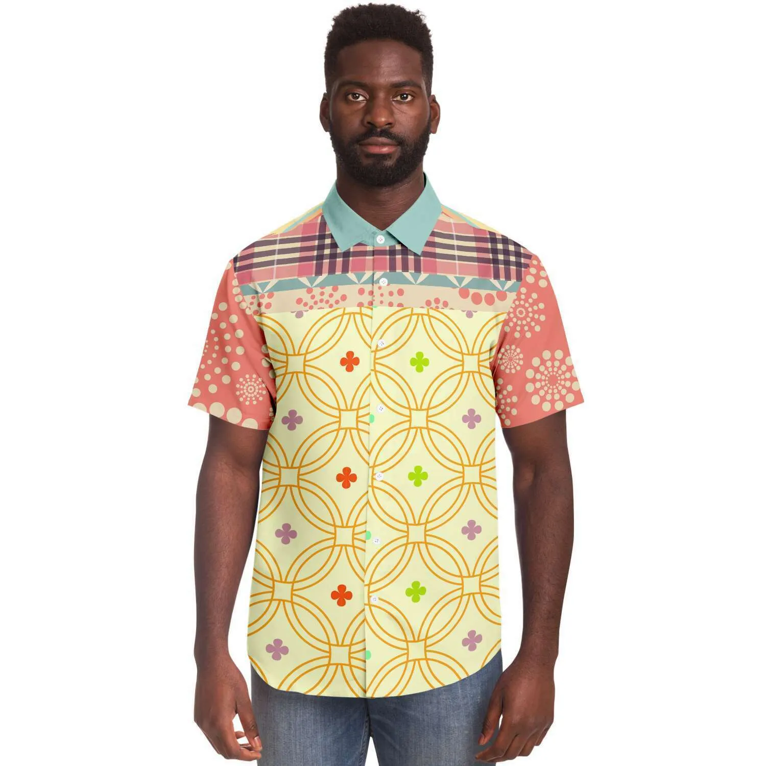 Kaleidoscope Short Sleeve Button Down Shirt