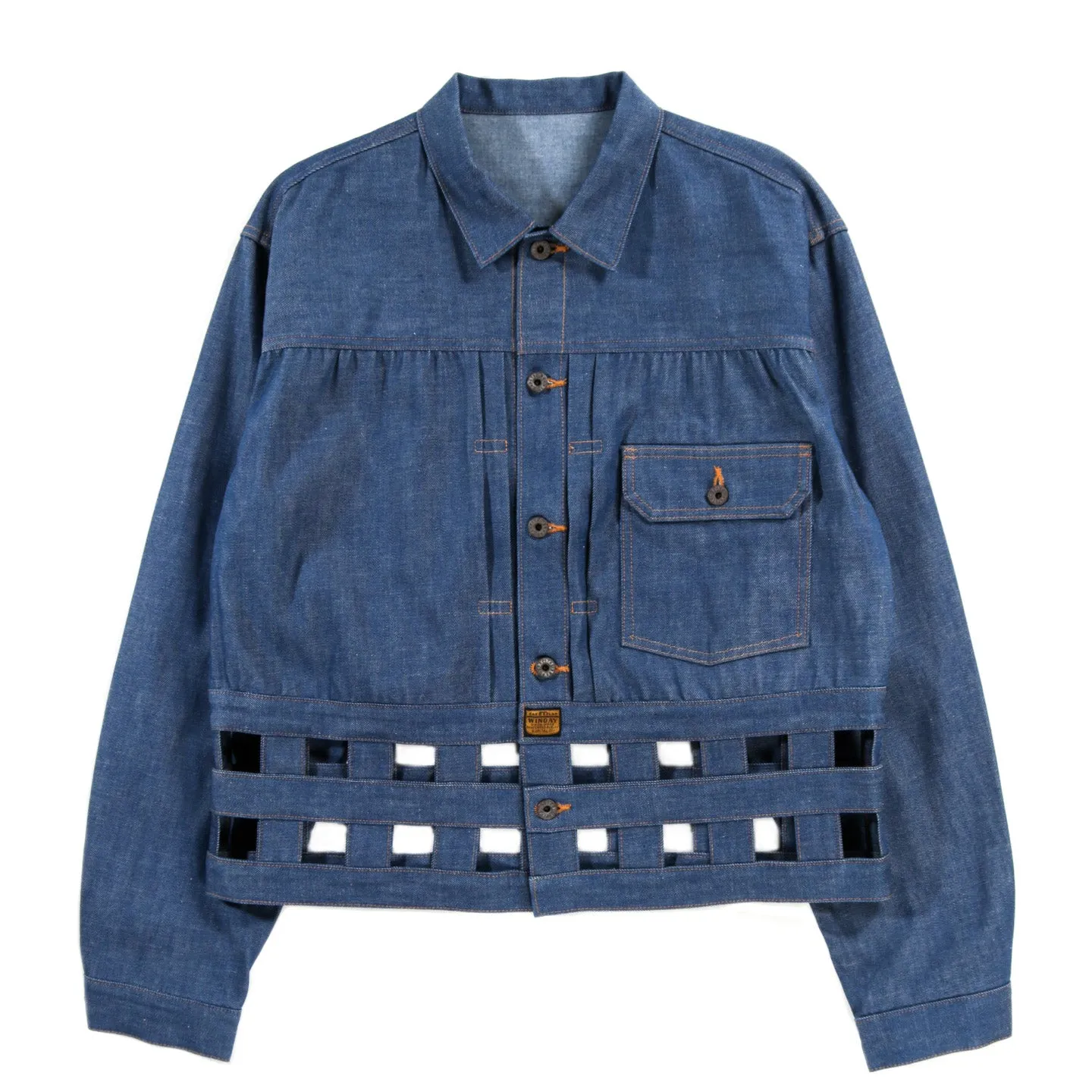 KAPITAL 11.5OZ DENIM WINDOWPANE 1ST JACKET INDIGO