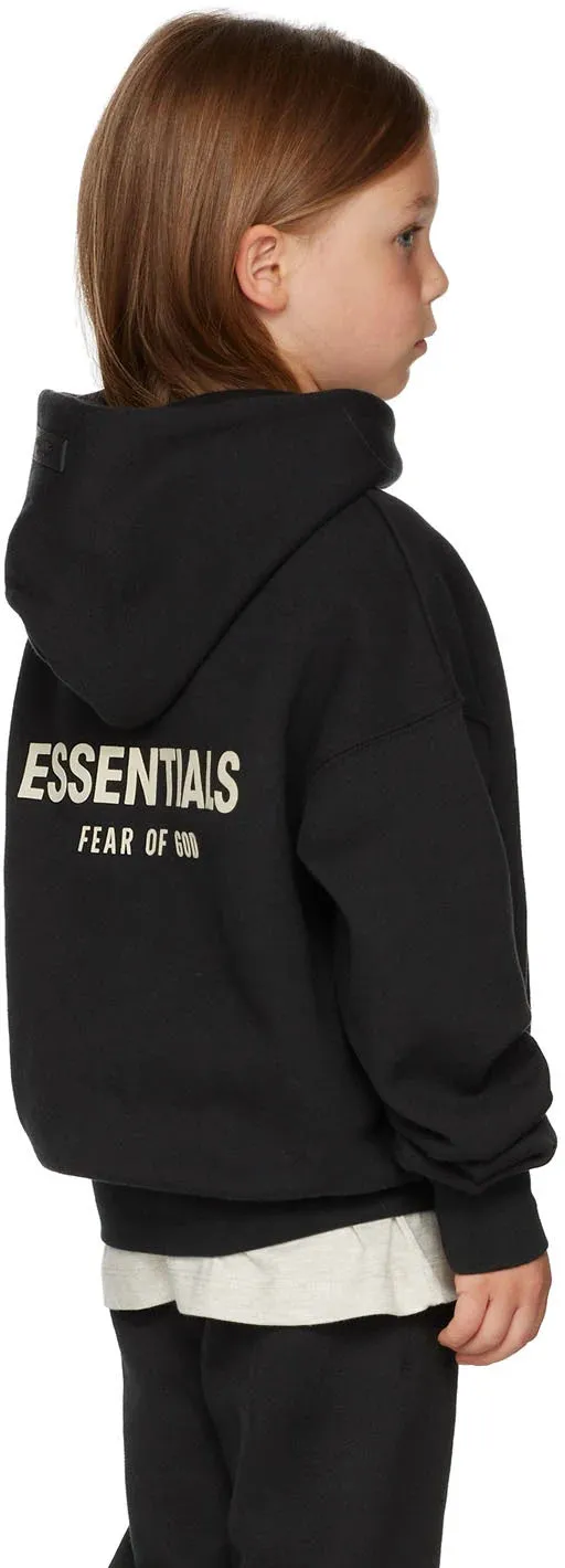 KIDS FEAR OF GOD ESSENTIALS HOODIE BLACK SS22