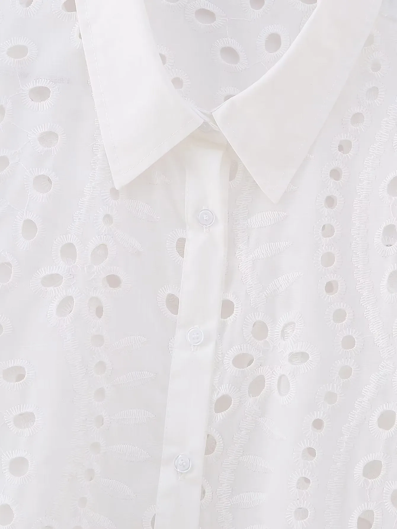 Luna Eyelet Embroidery Button Shirt