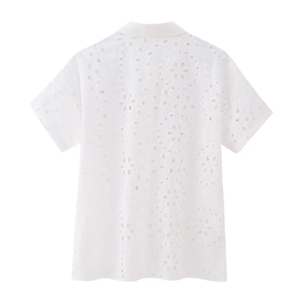 Luna Eyelet Embroidery Button Shirt