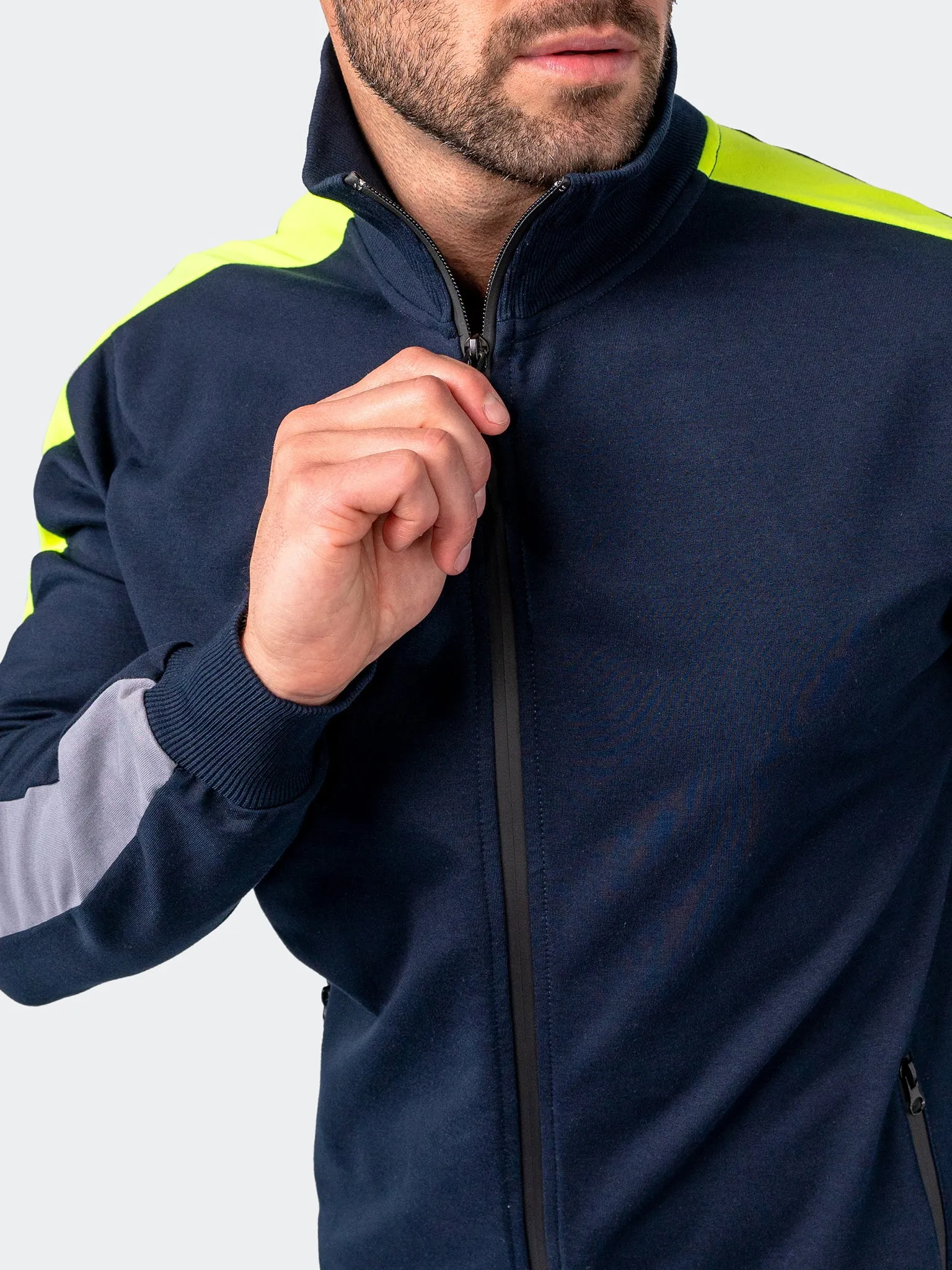 Maceoo Athleisure | Zipper Level Blue