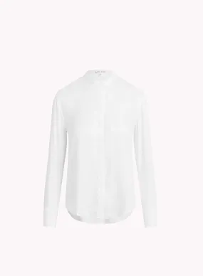 Mandarin Collar Button Down - White