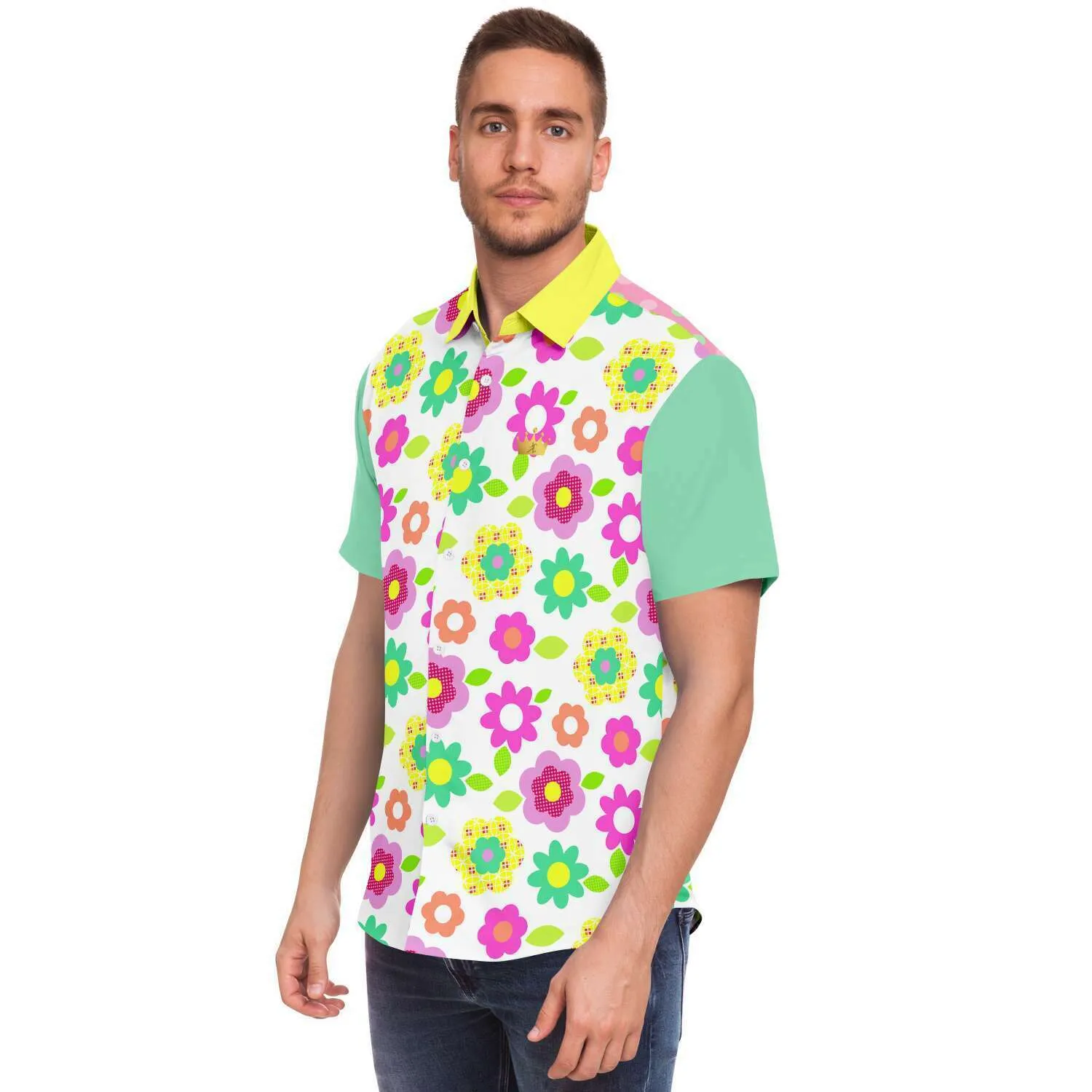 Oopsie Daisy Short Sleeve Button Down Shirt